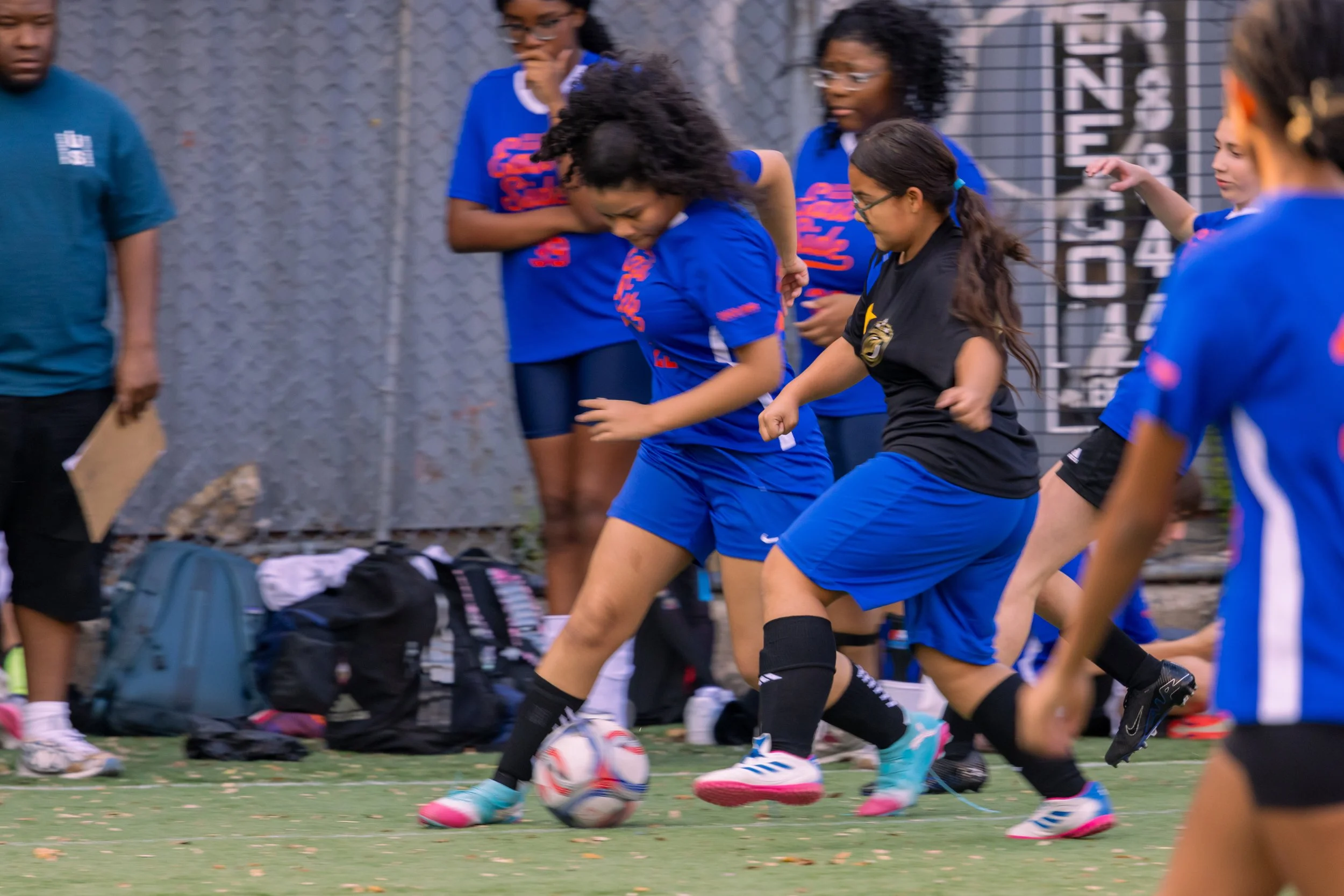 Girls soccer team plays in the fall