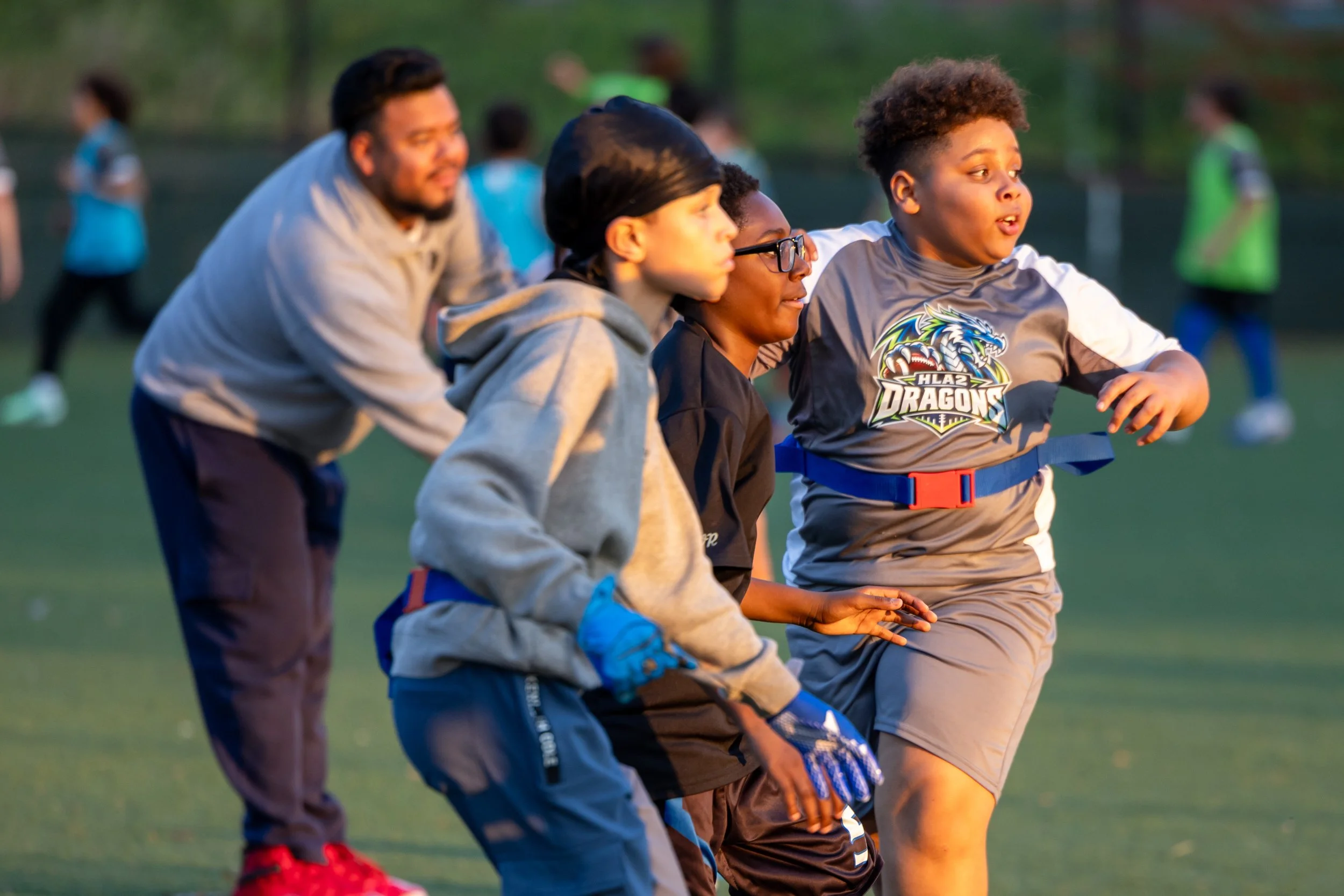 MS 50 flag football team plays