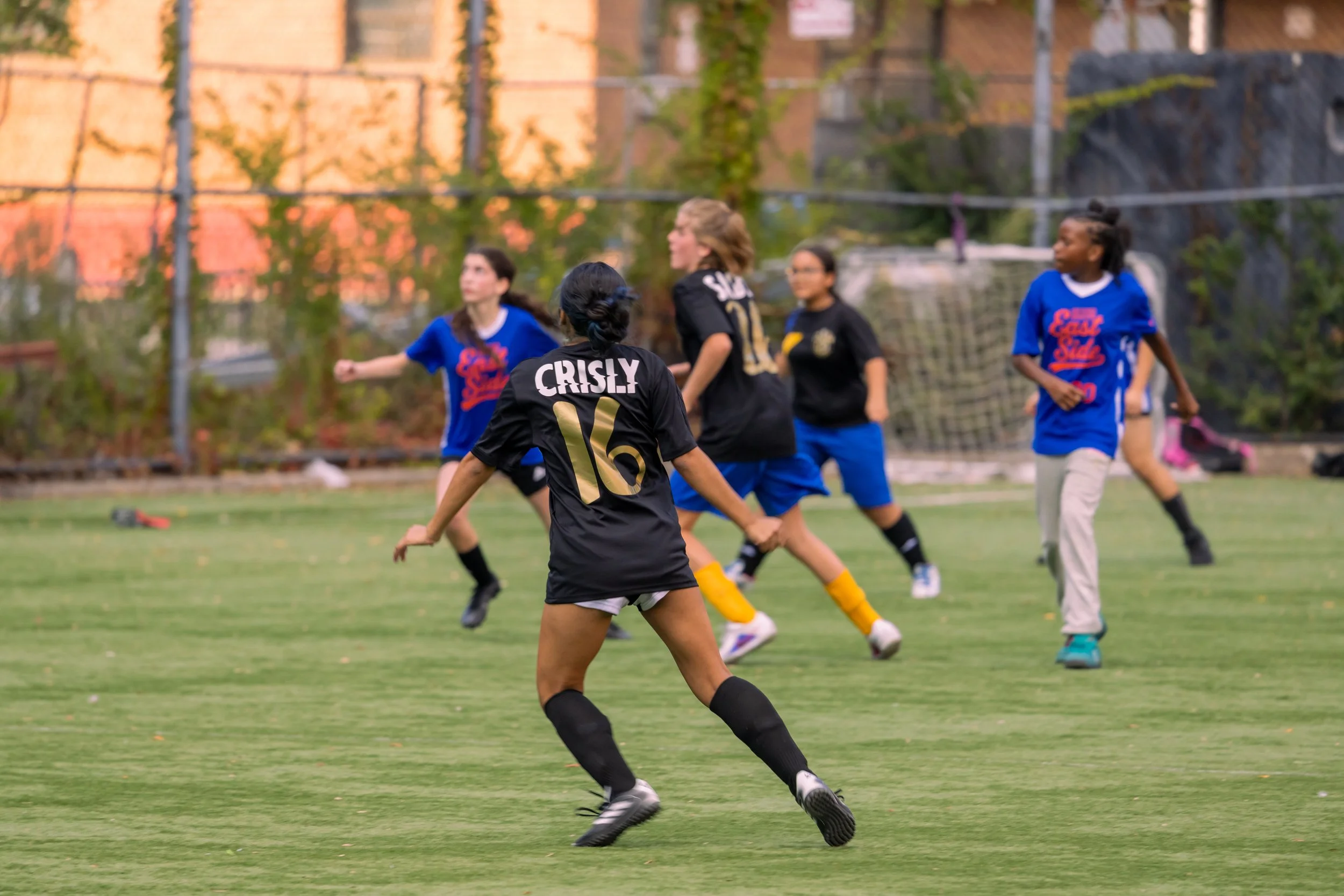 Girls soccer team plays in the fall