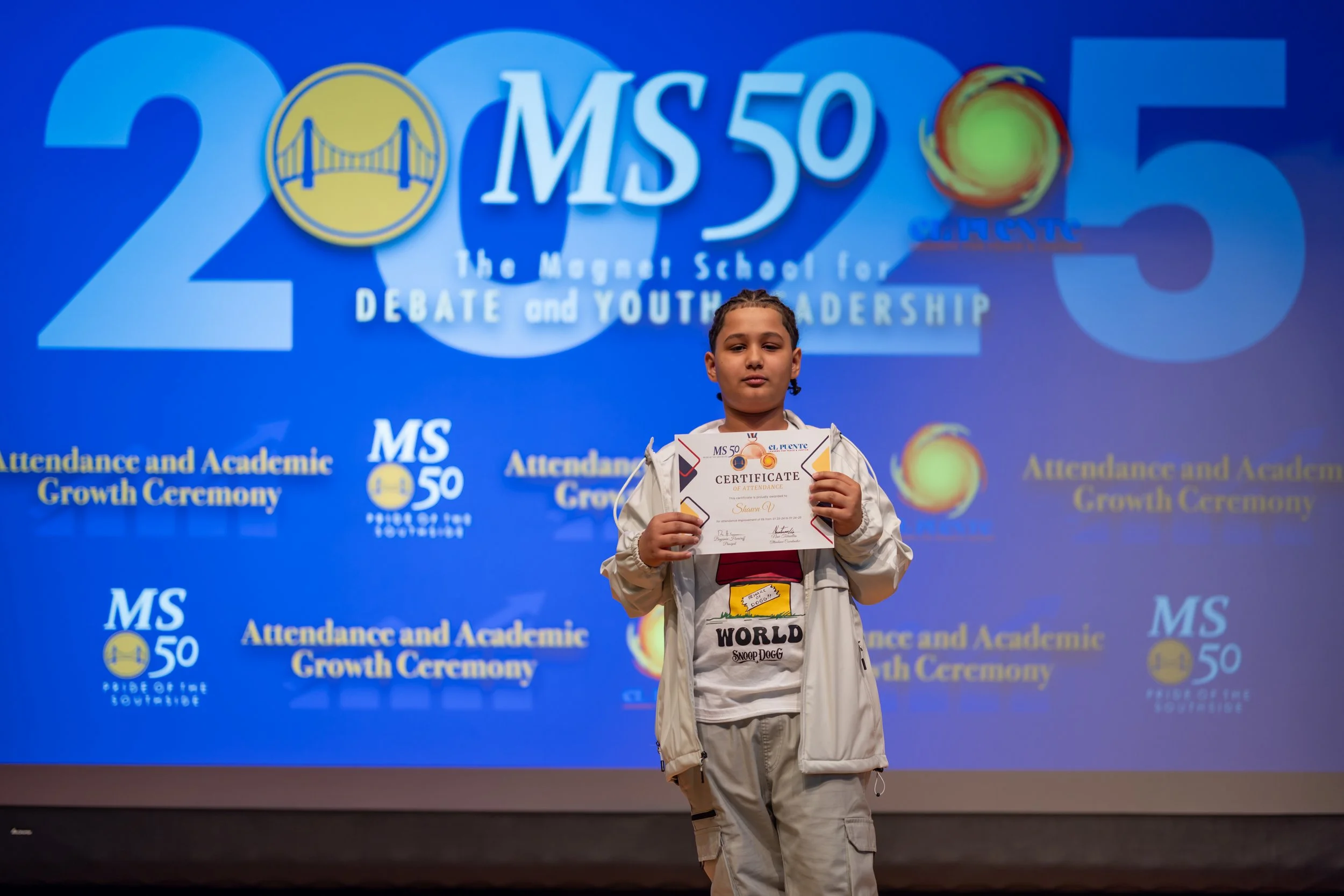 Student honoree posing
