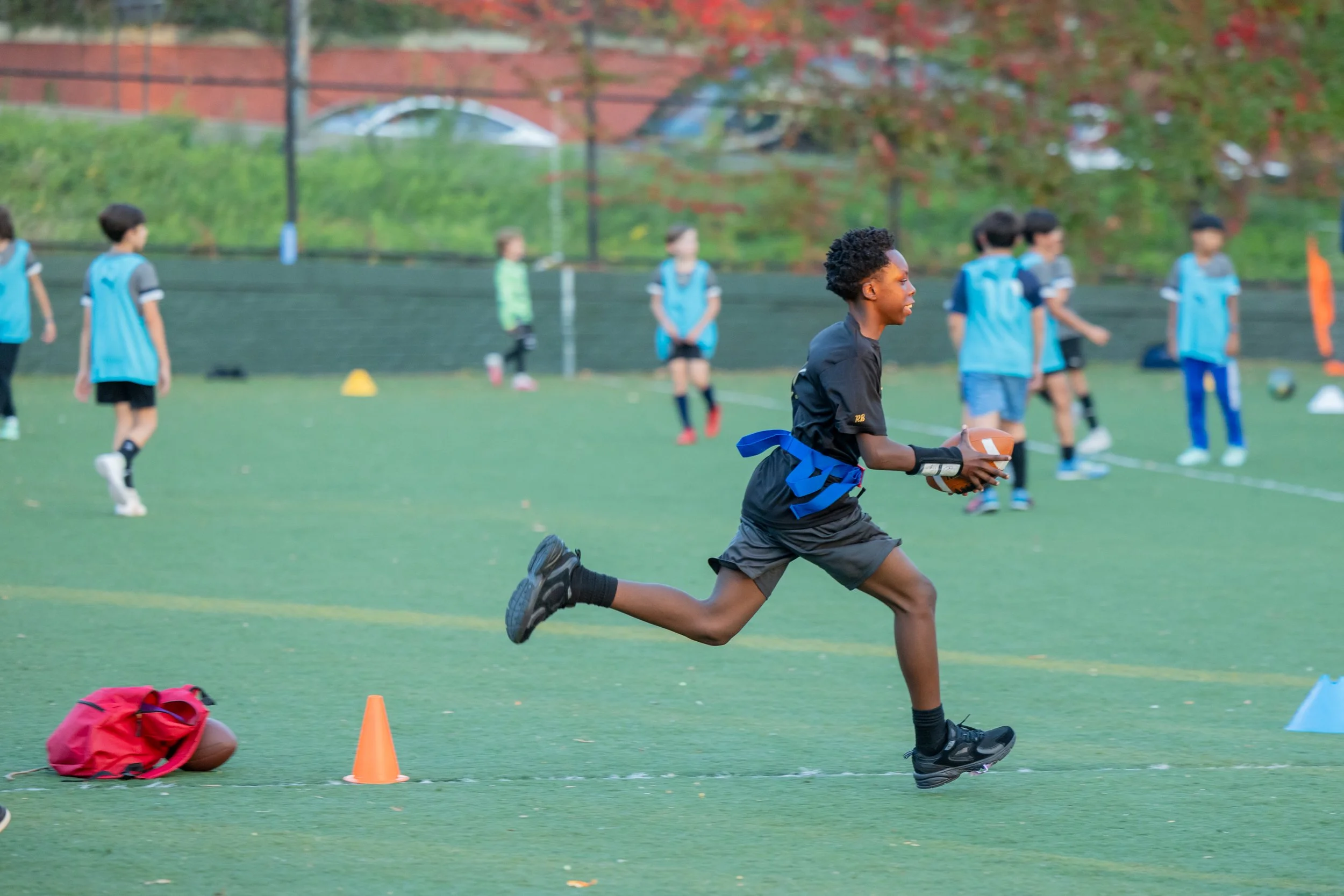 MS 50 flag football team plays