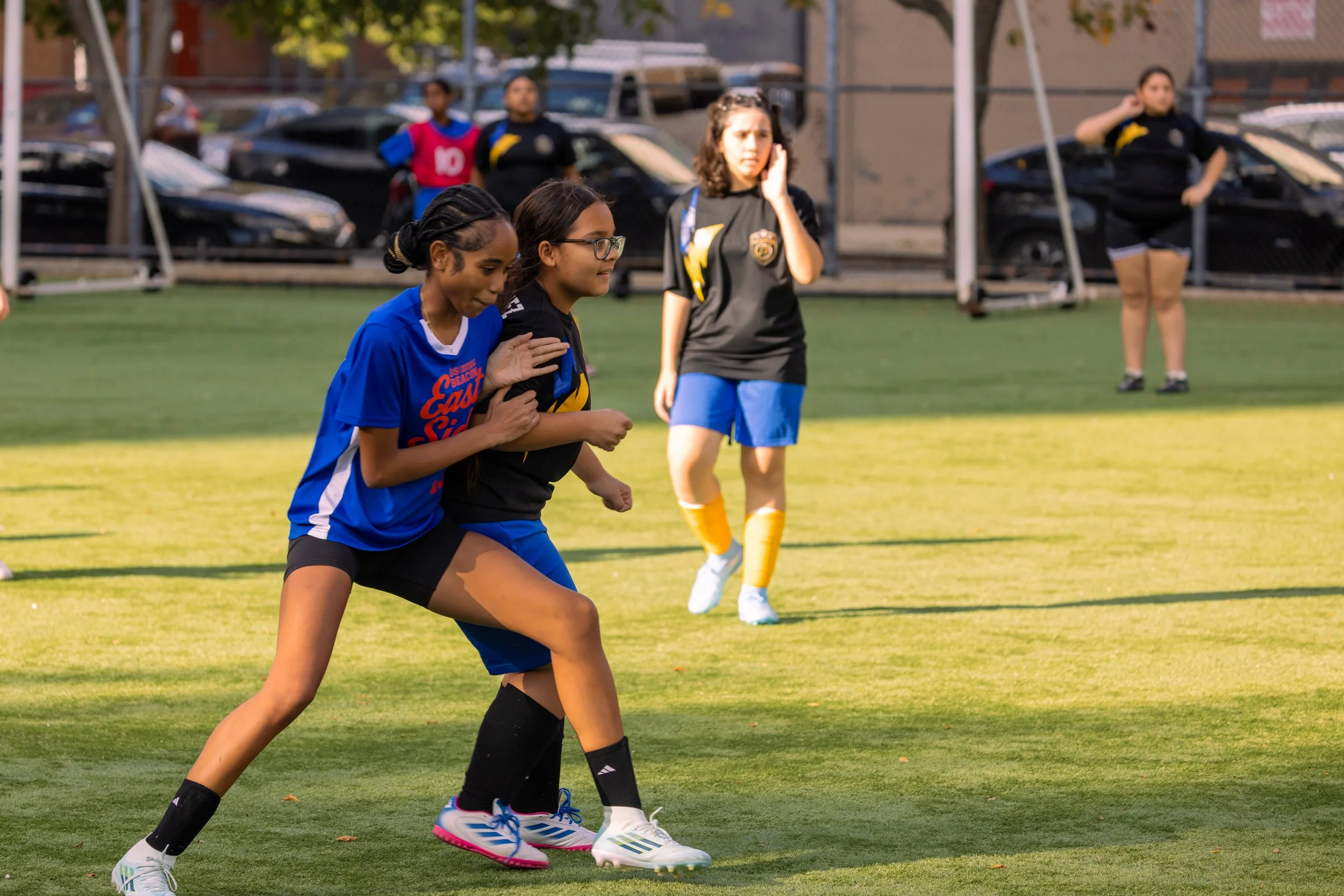 Girls soccer team plays in the fall