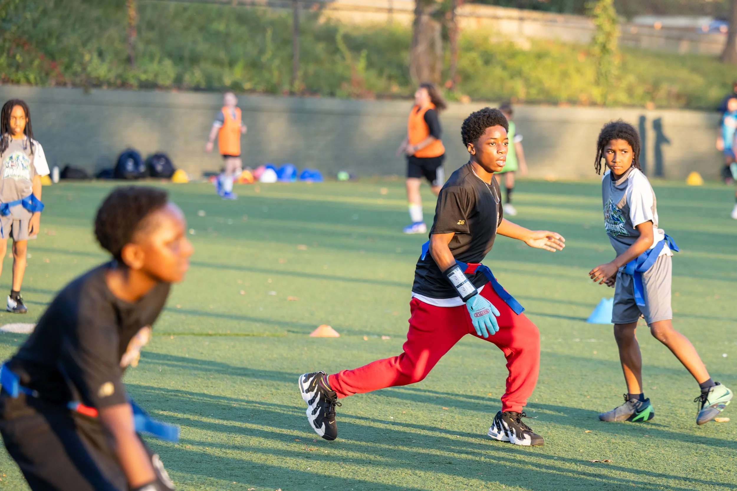 MS 50 flag football team plays