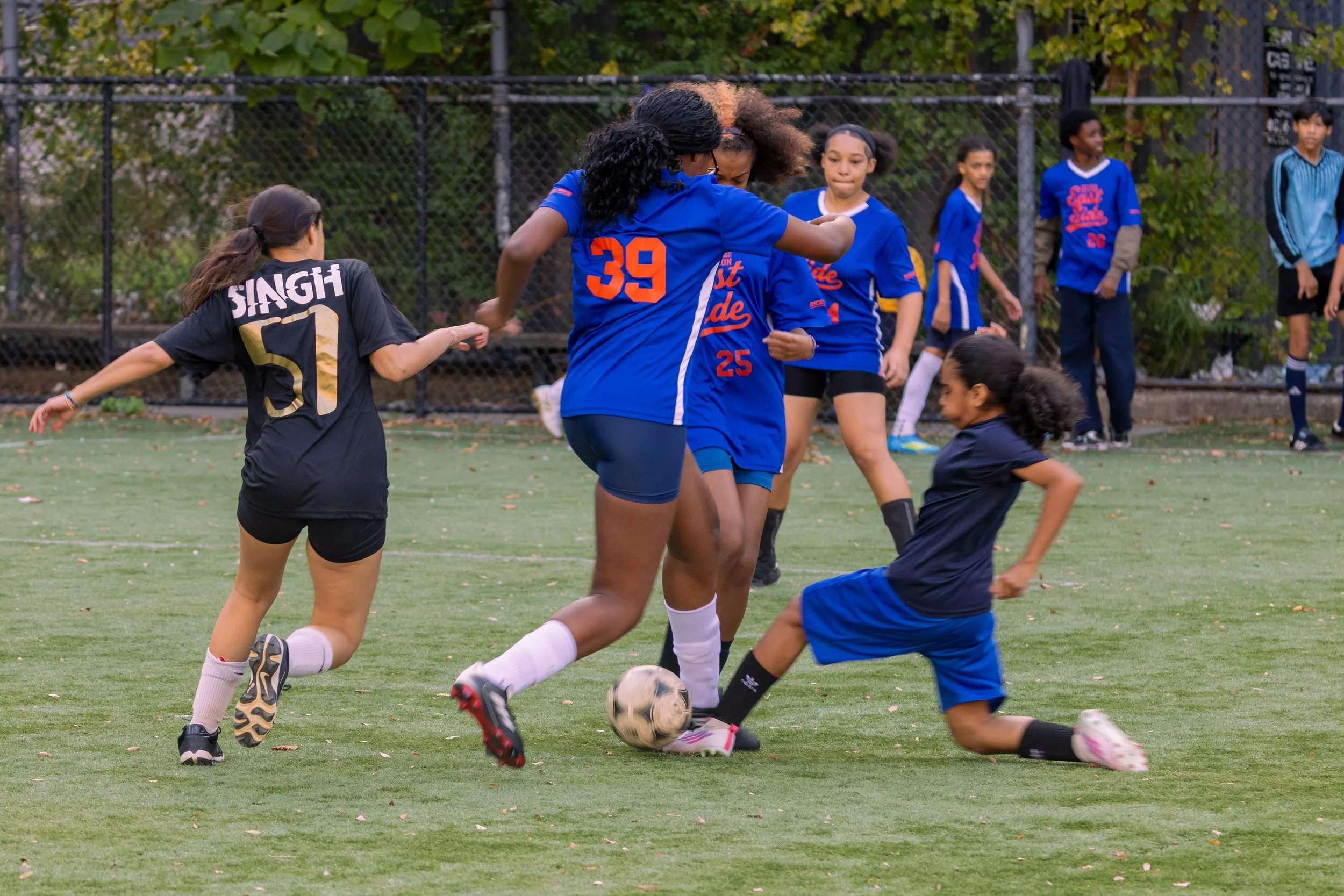 Girls soccer team plays in the fall