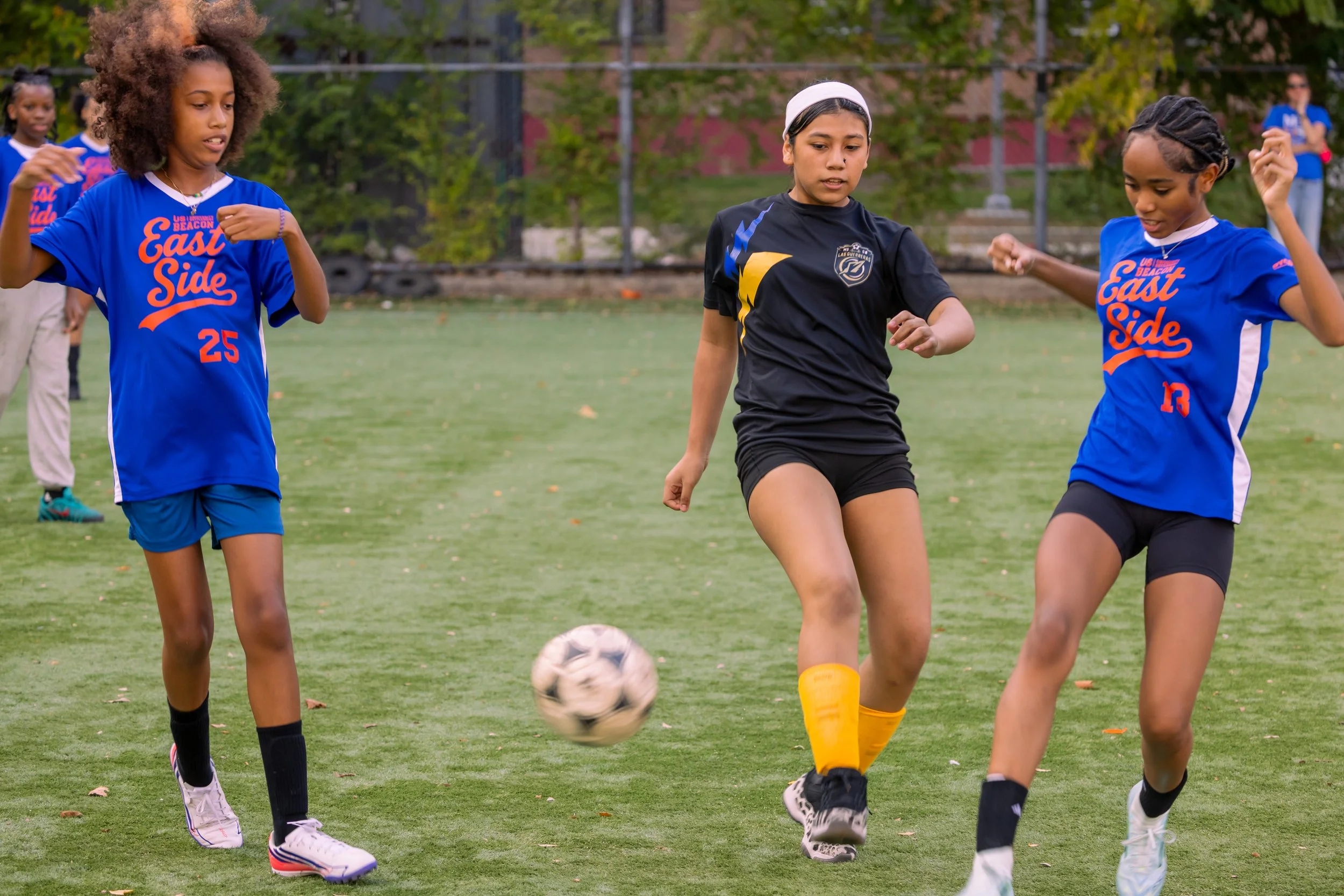 Girls soccer team plays in the fall