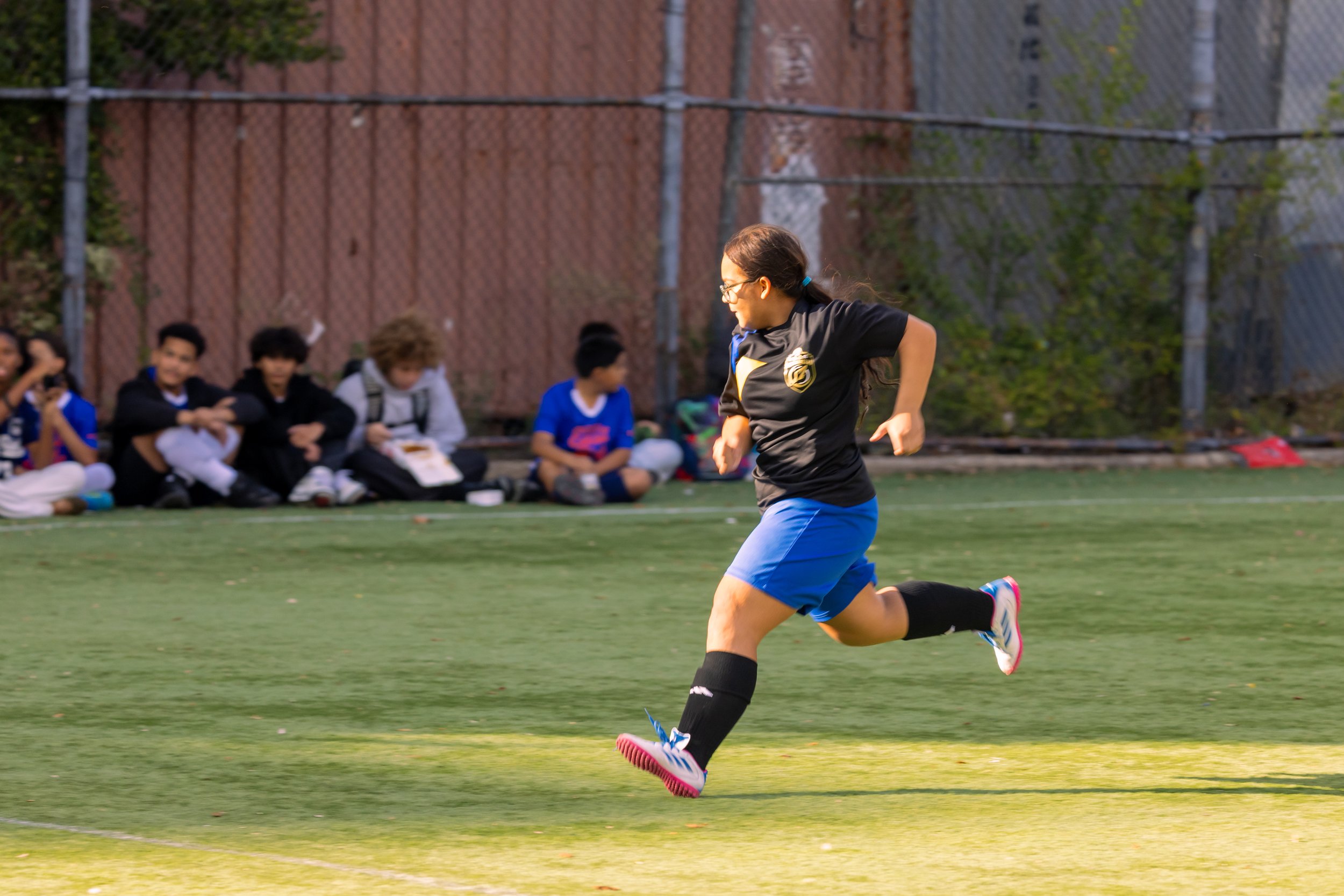 Girls soccer team plays in the fall