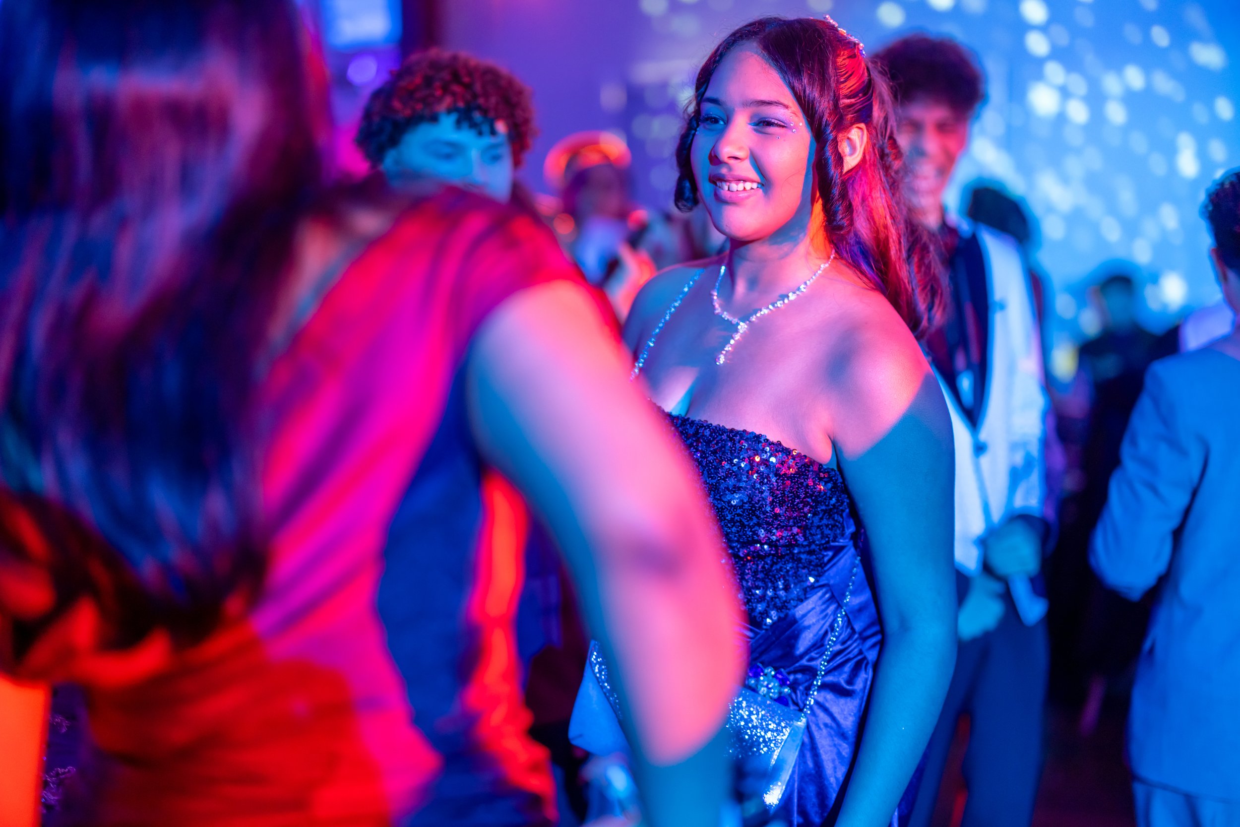 Students dance and celebrate at prom