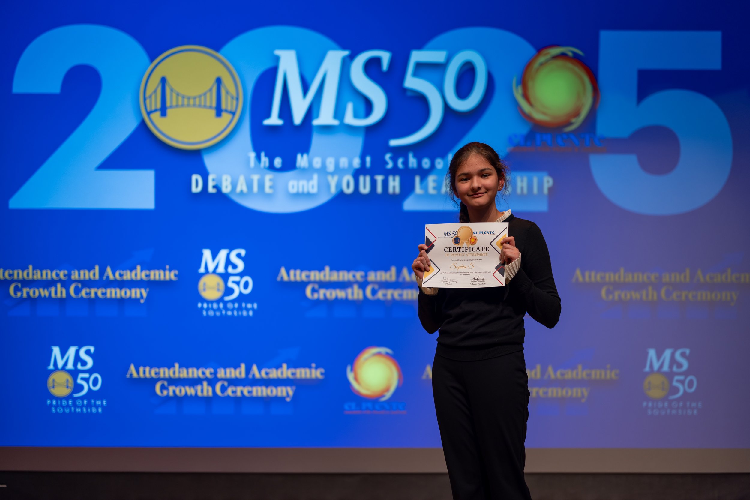 Student honoree posing