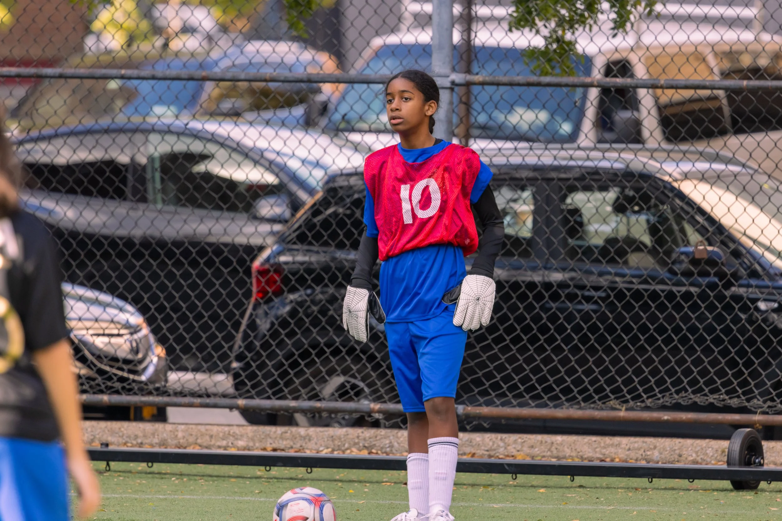 Girls soccer team plays in the fall