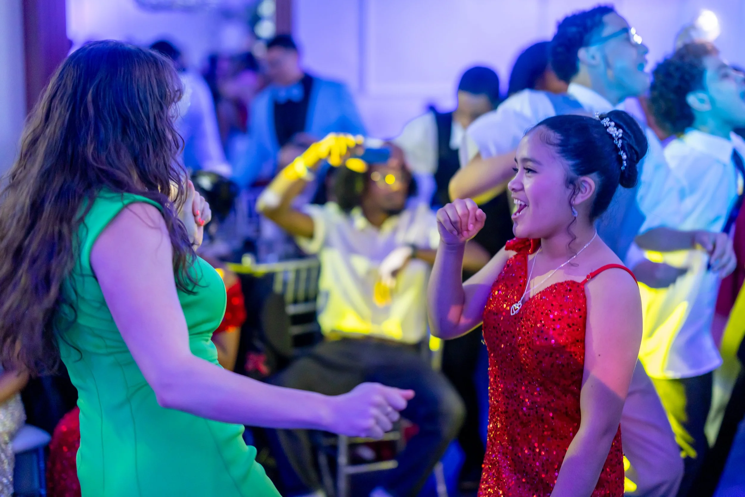 Students dance and celebrate at prom