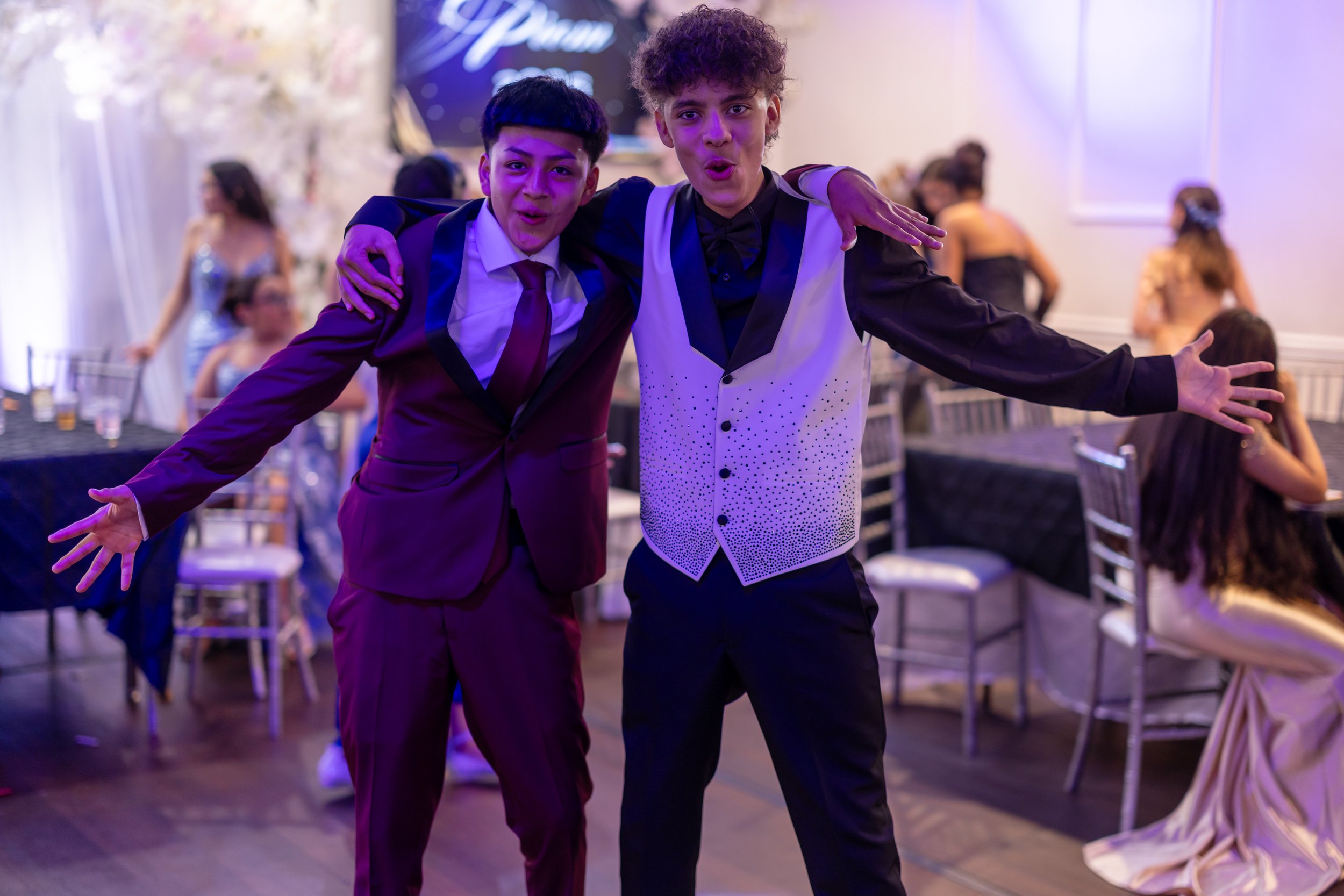 Students dance and celebrate at prom