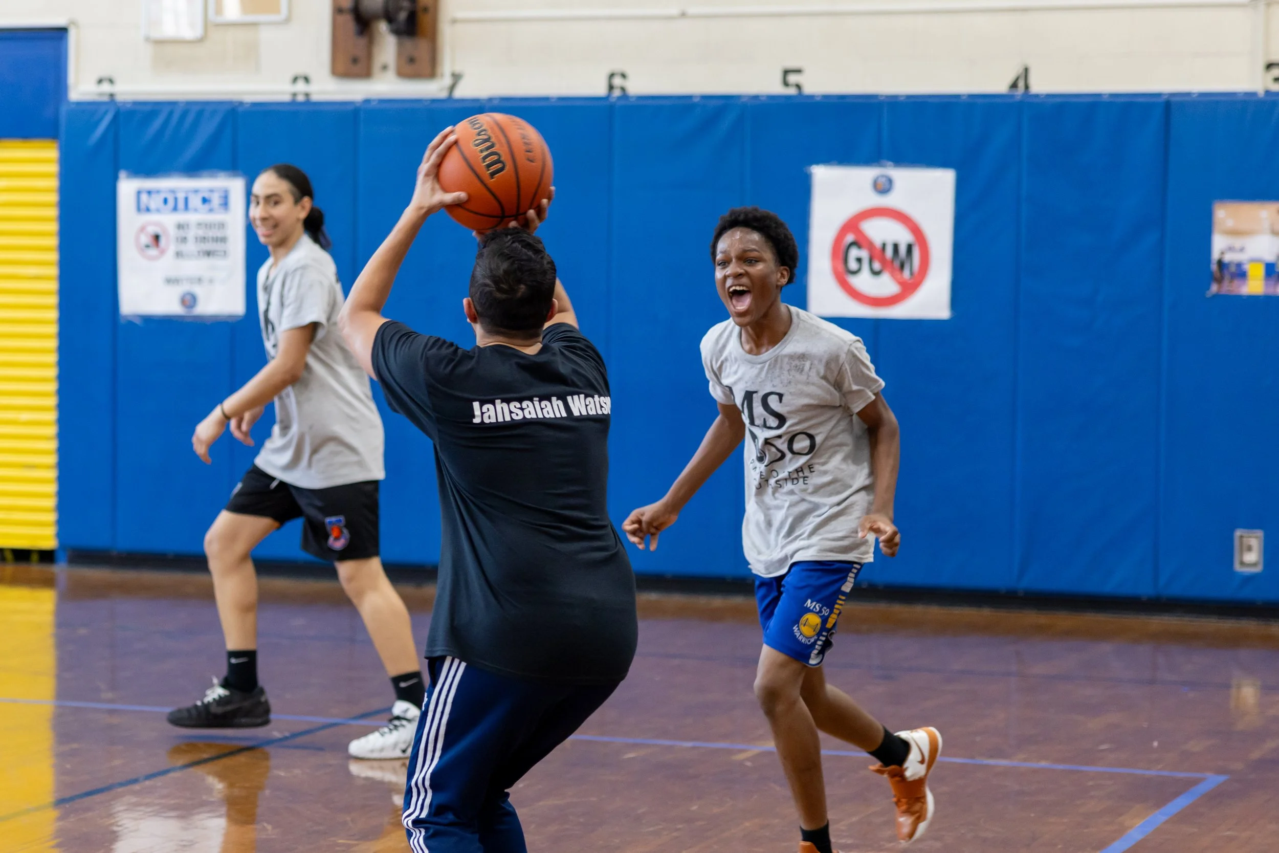 student versus staff basketball game