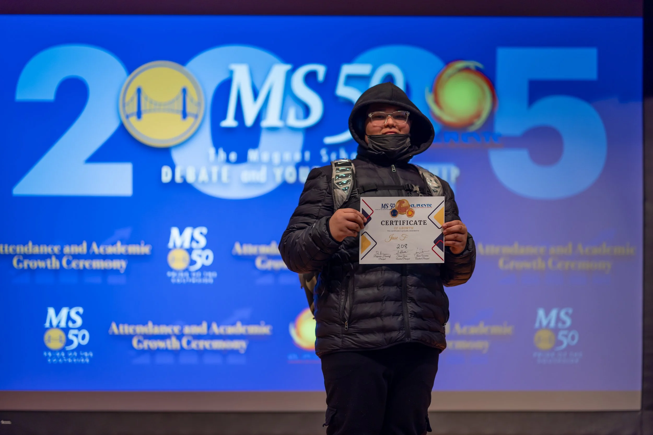 Student honoree posing