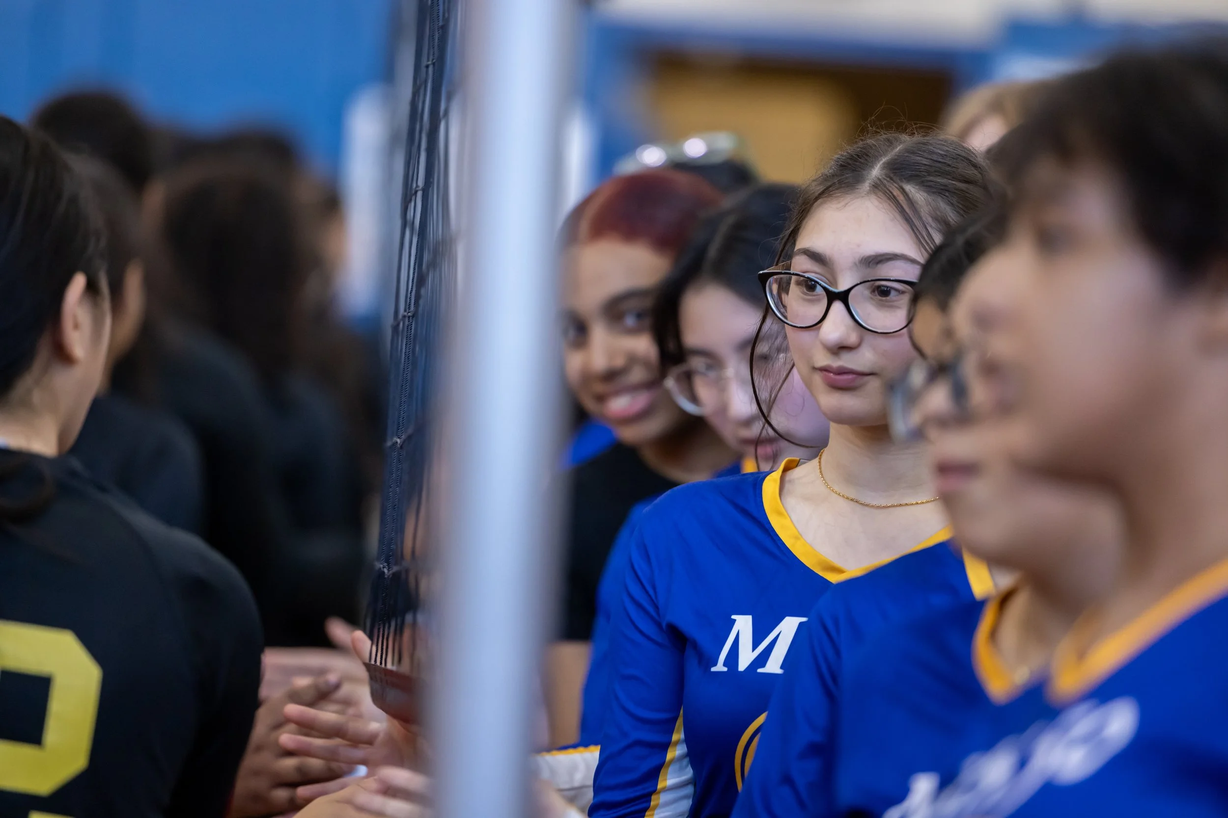 MS 50 students playing volleyball