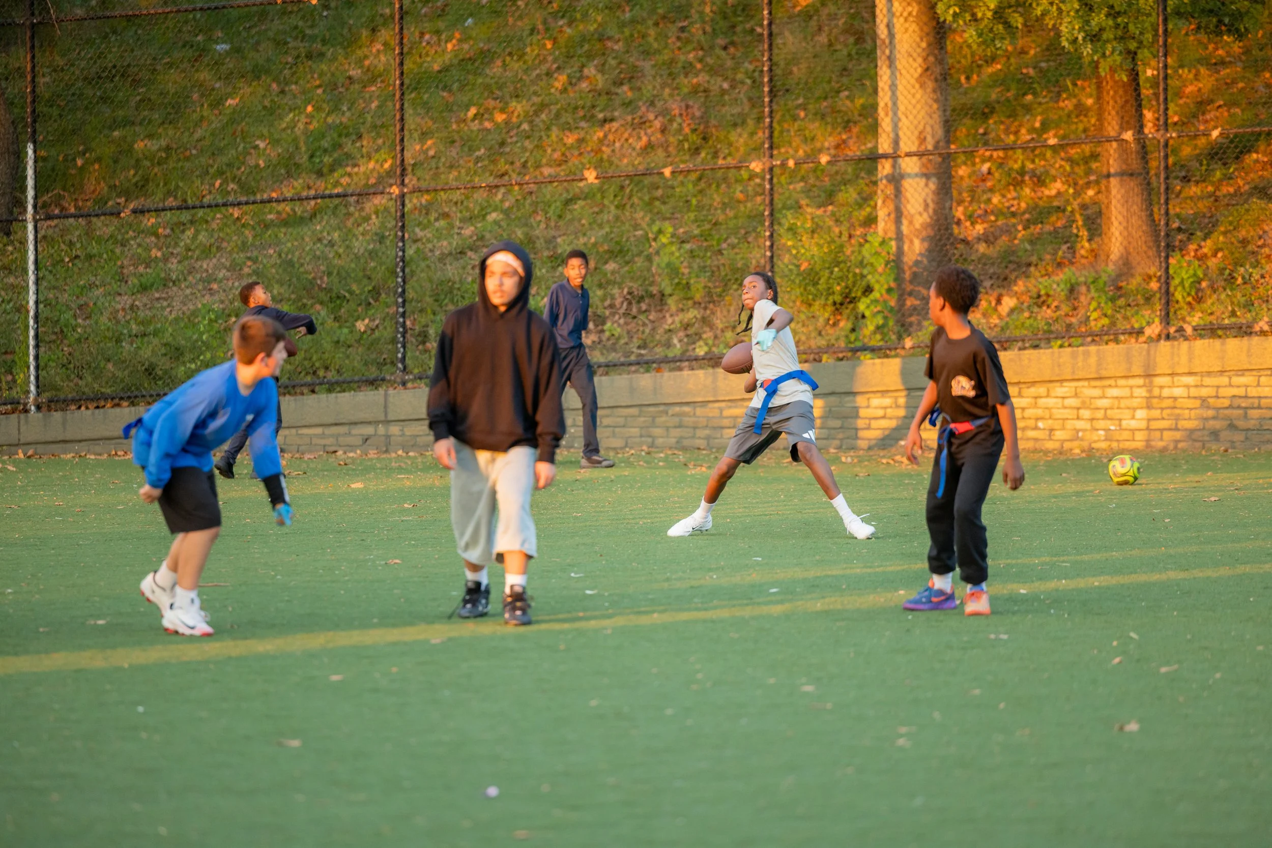 MS 50 flag football team plays