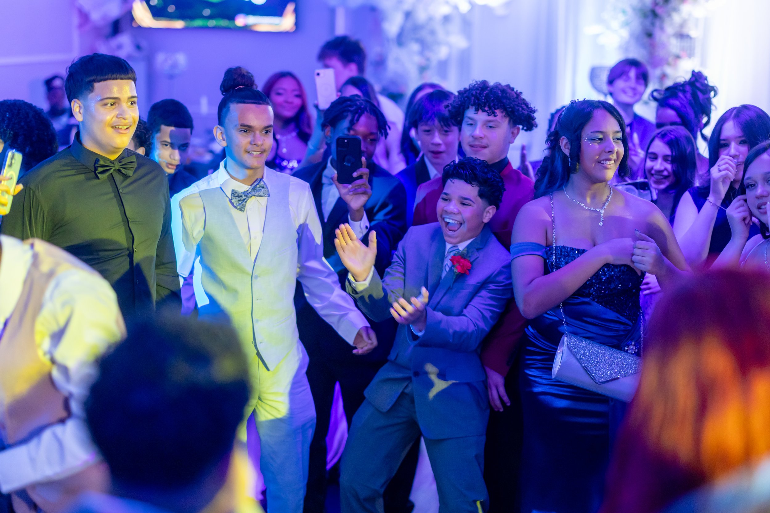 Students dance and celebrate at prom