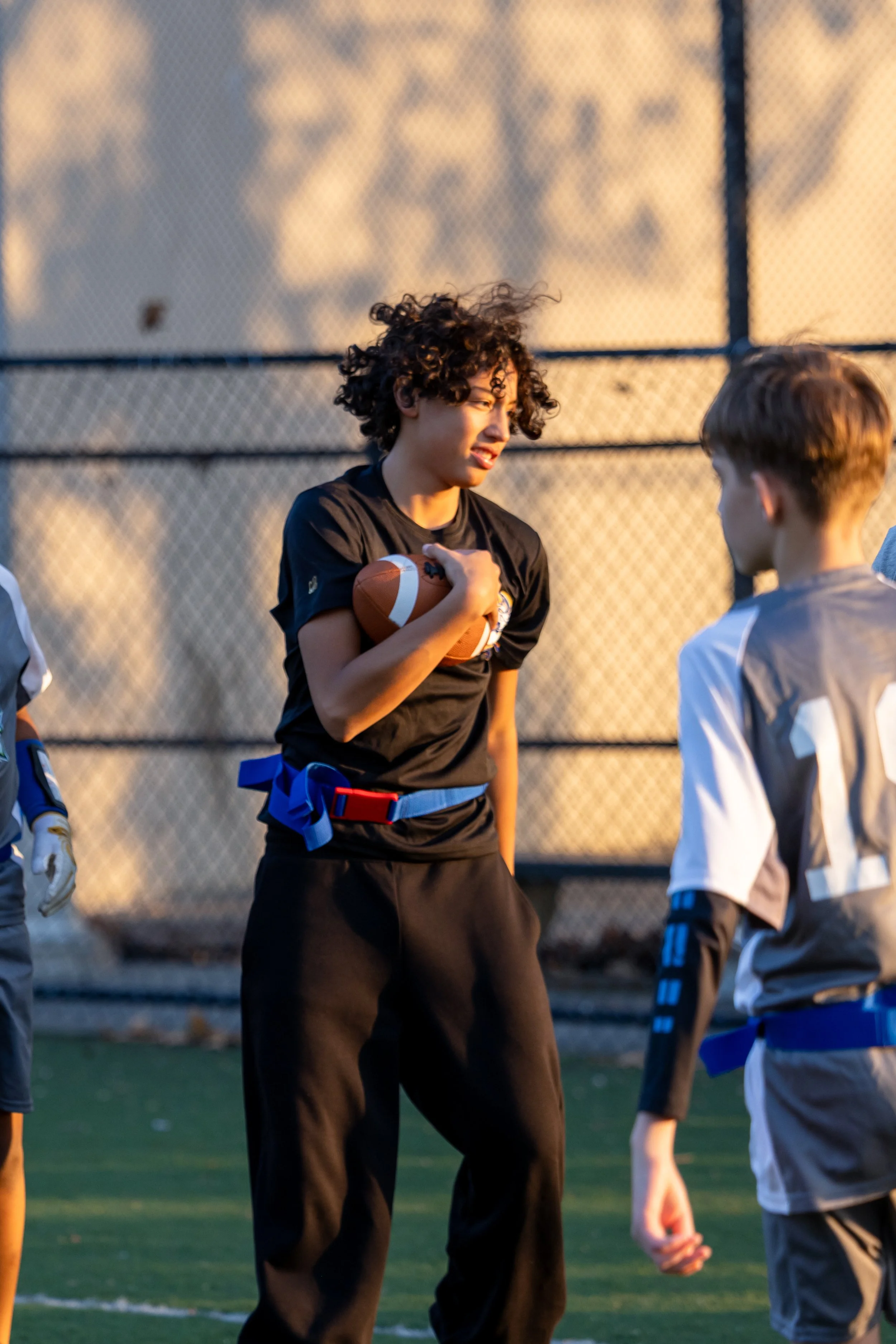 MS 50 flag football team plays