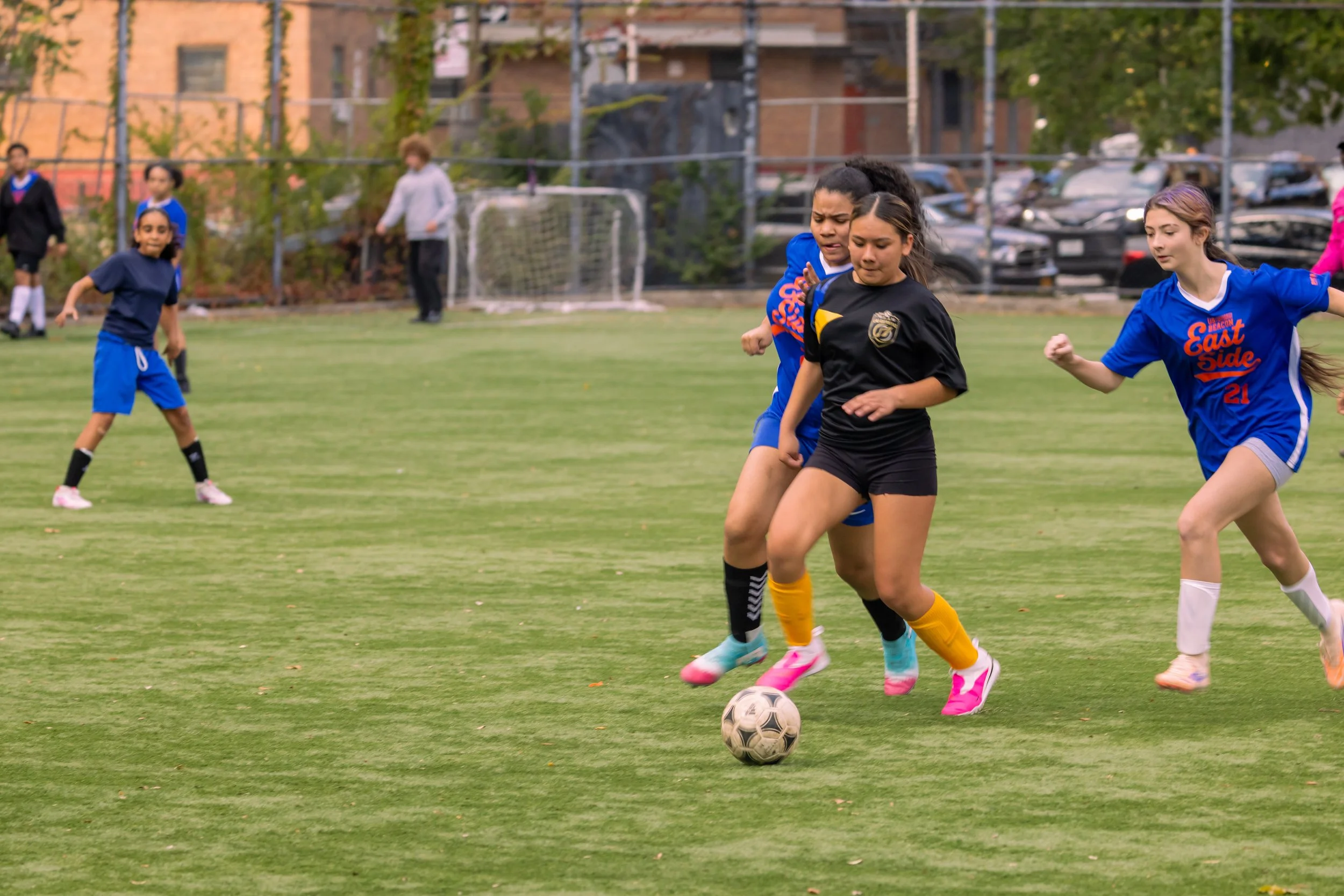 Girls soccer team plays in the fall