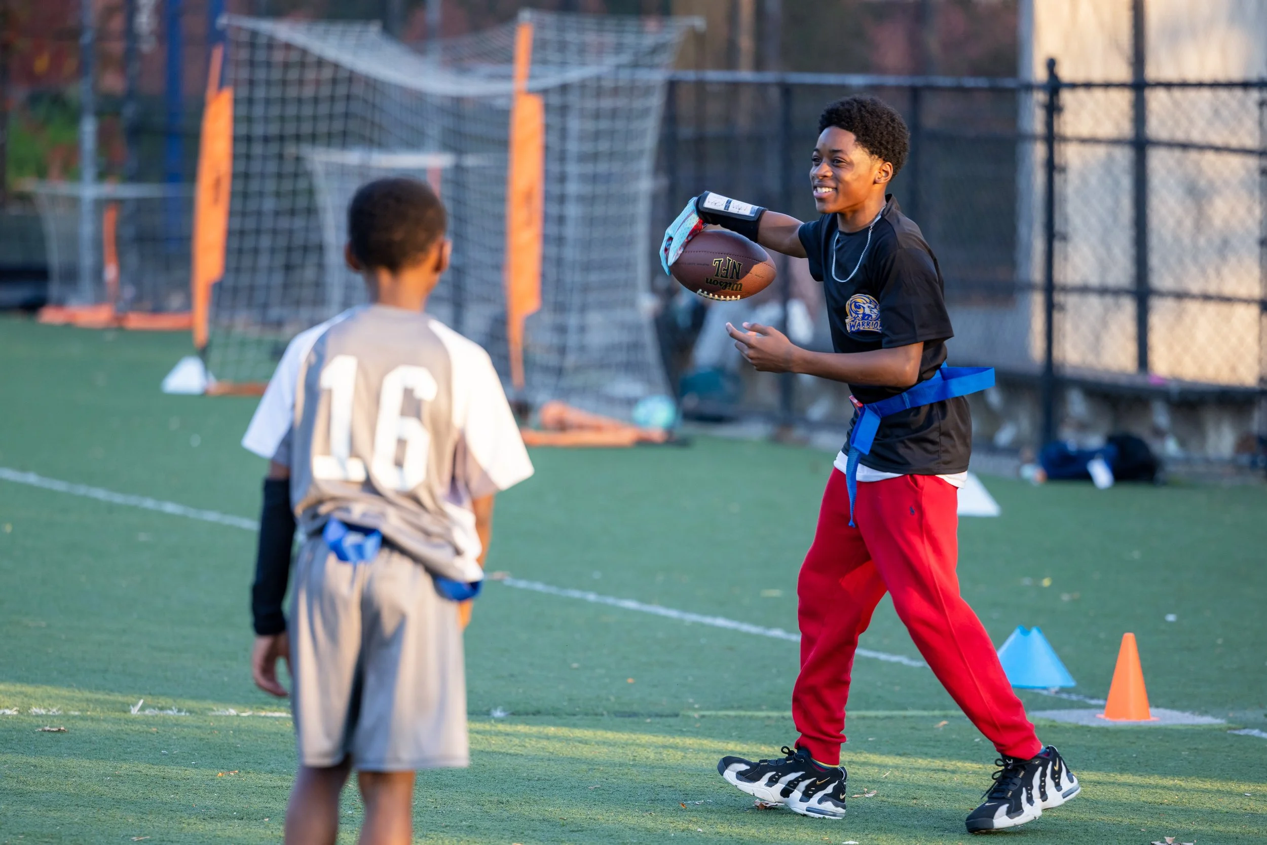 MS 50 flag football team plays