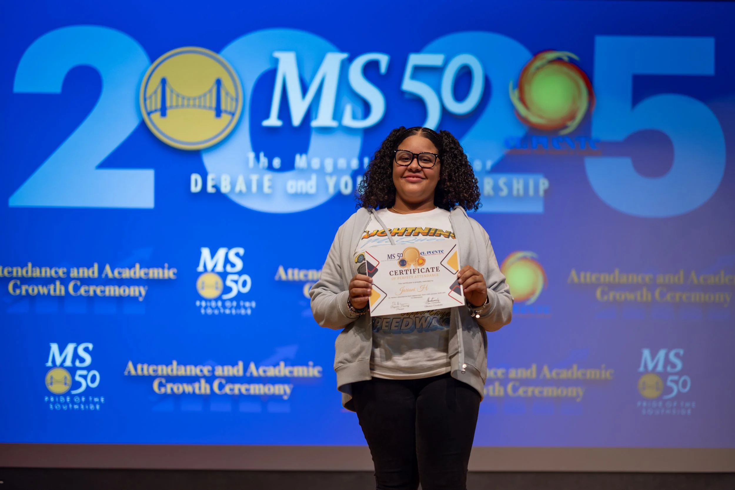 Student honoree posing