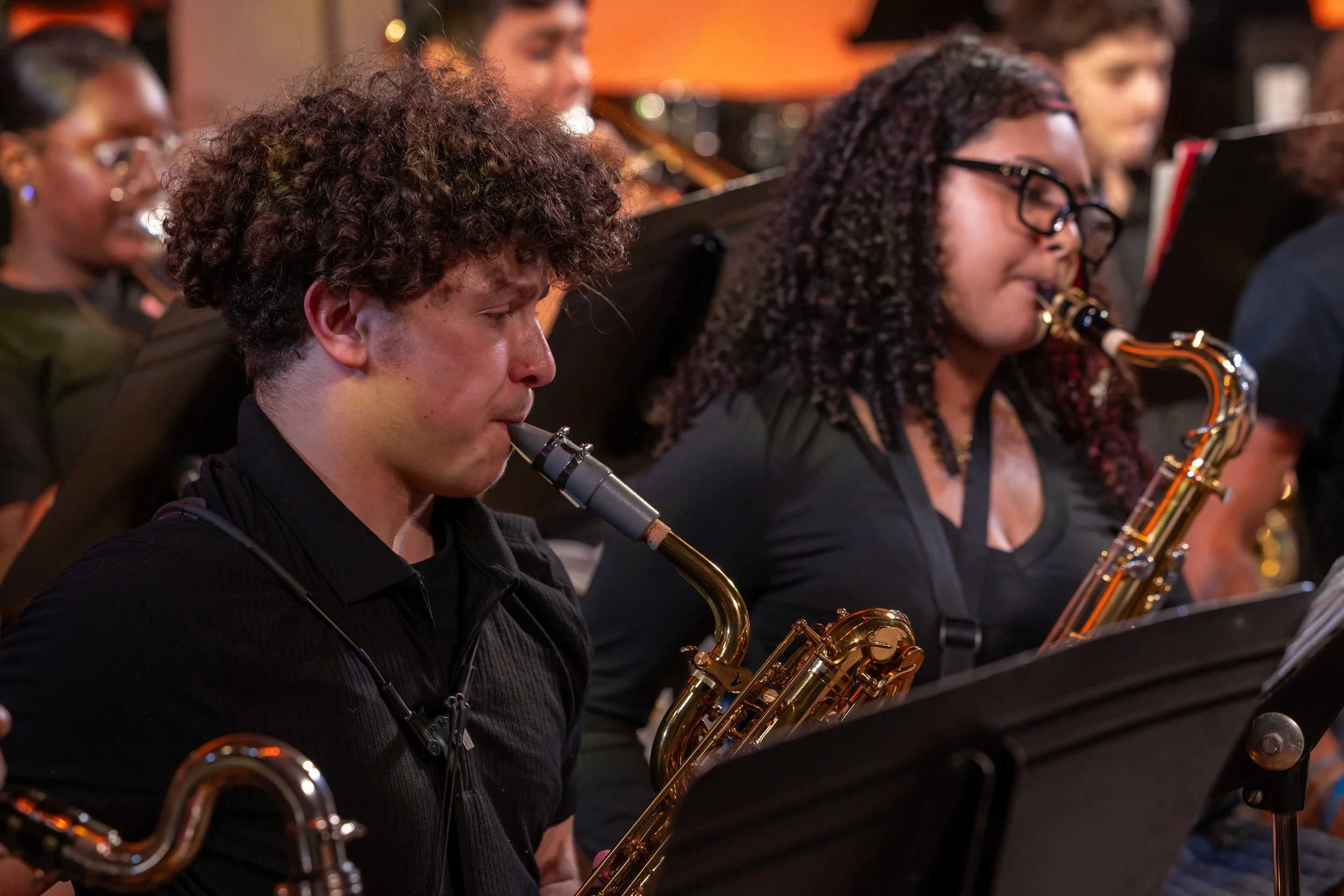middle school students perform in band concert