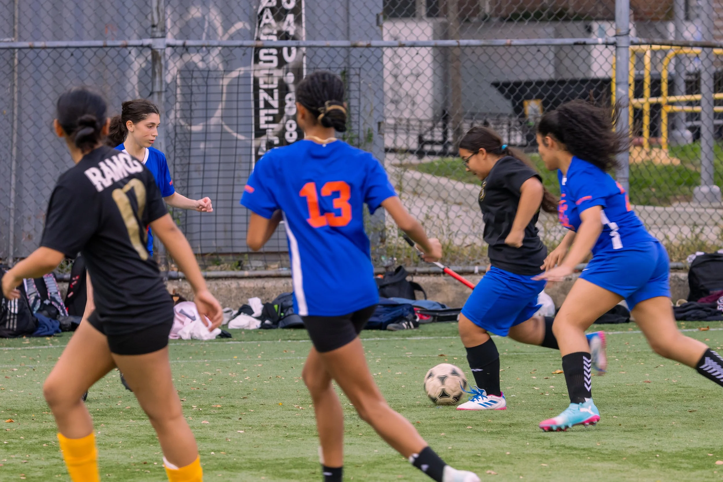 Girls soccer team plays in the fall