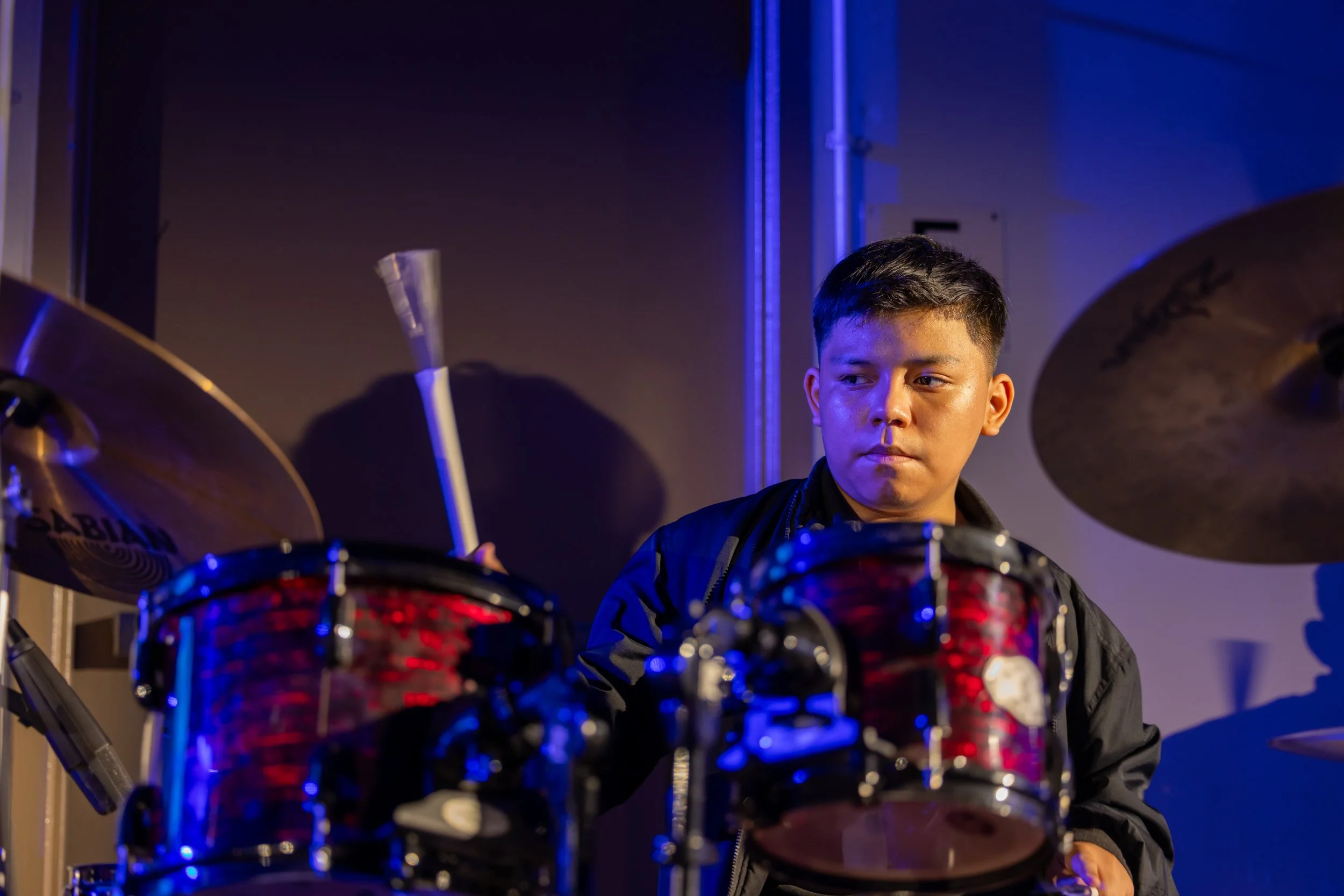 middle school students perform in band concert