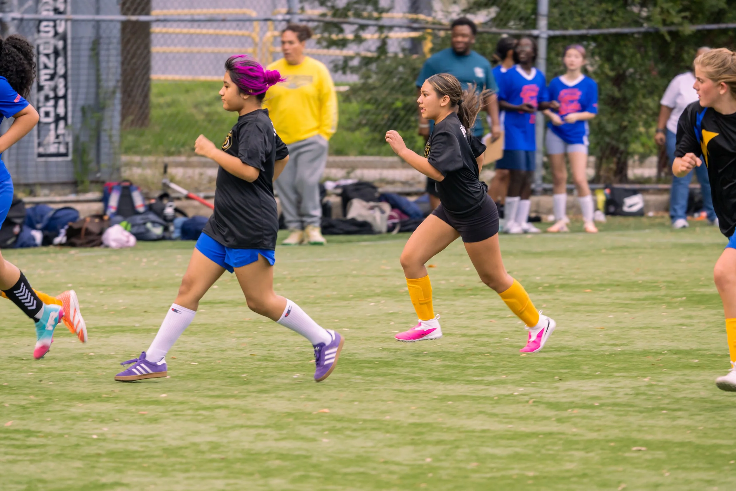 Girls soccer team plays in the fall