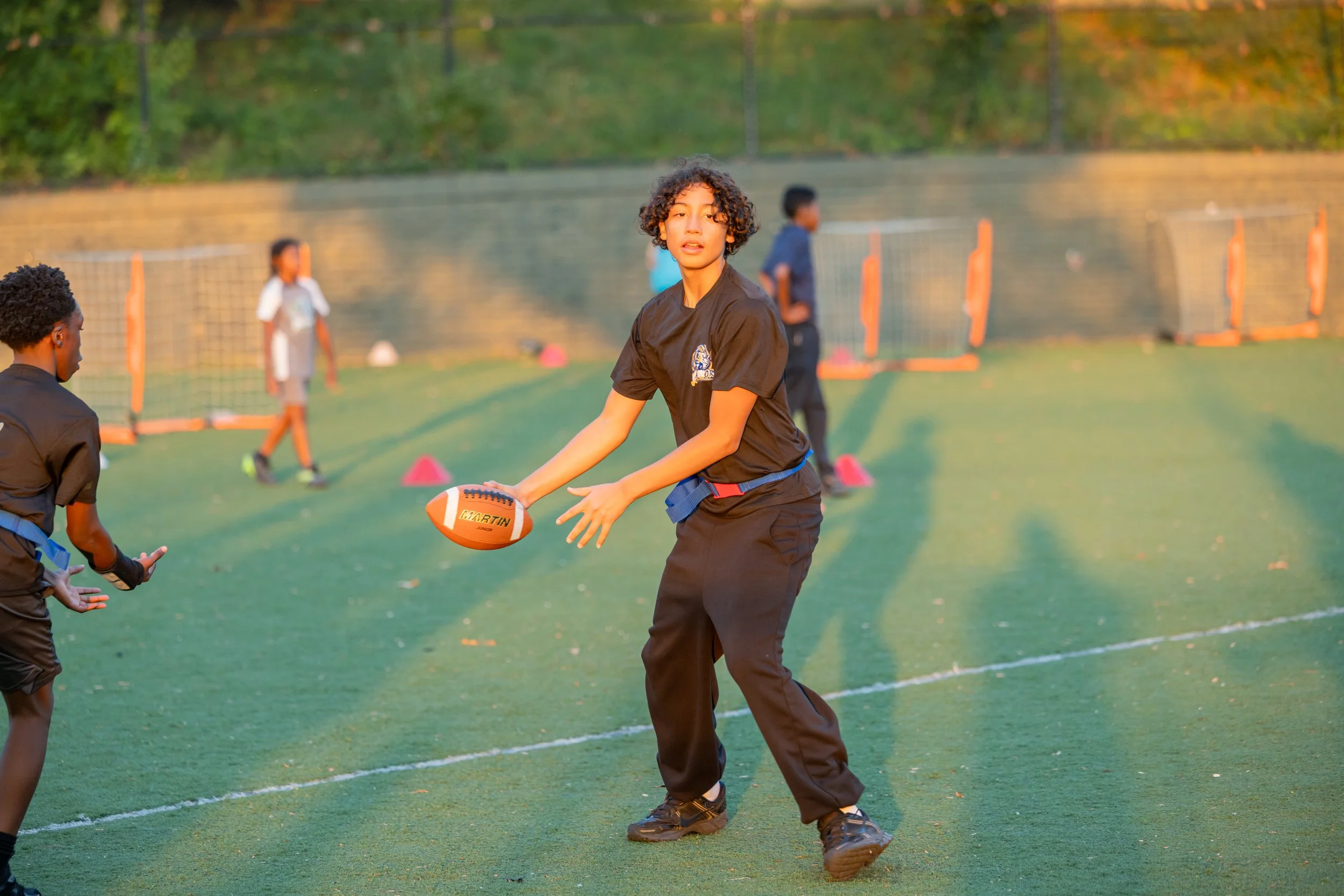 MS 50 flag football team plays