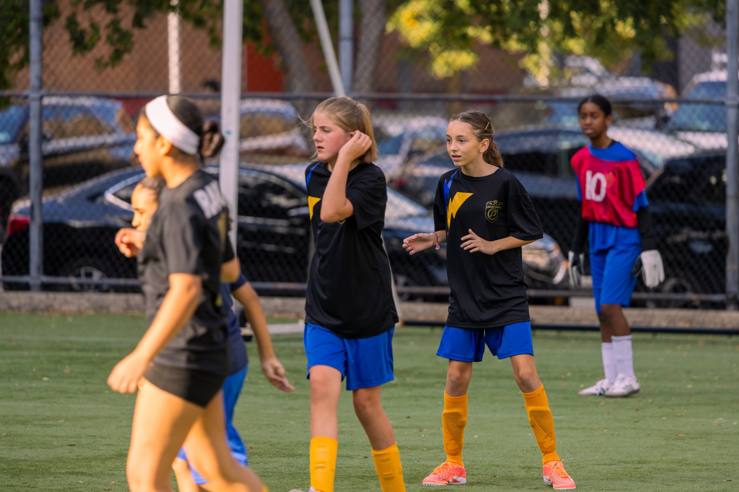 Girls soccer team plays in the fall