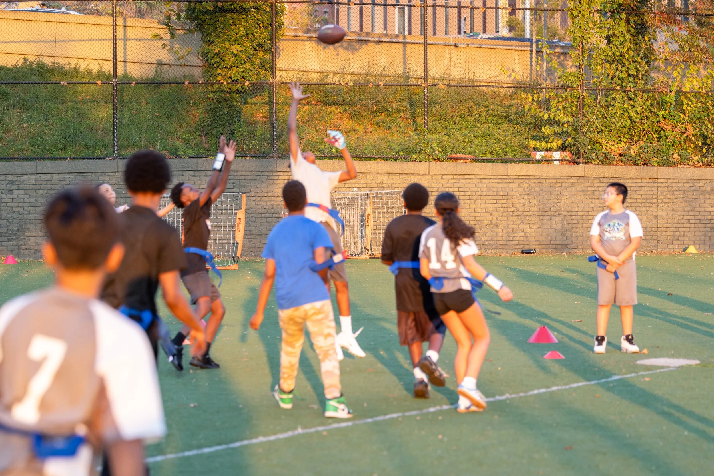 MS 50 flag football team plays