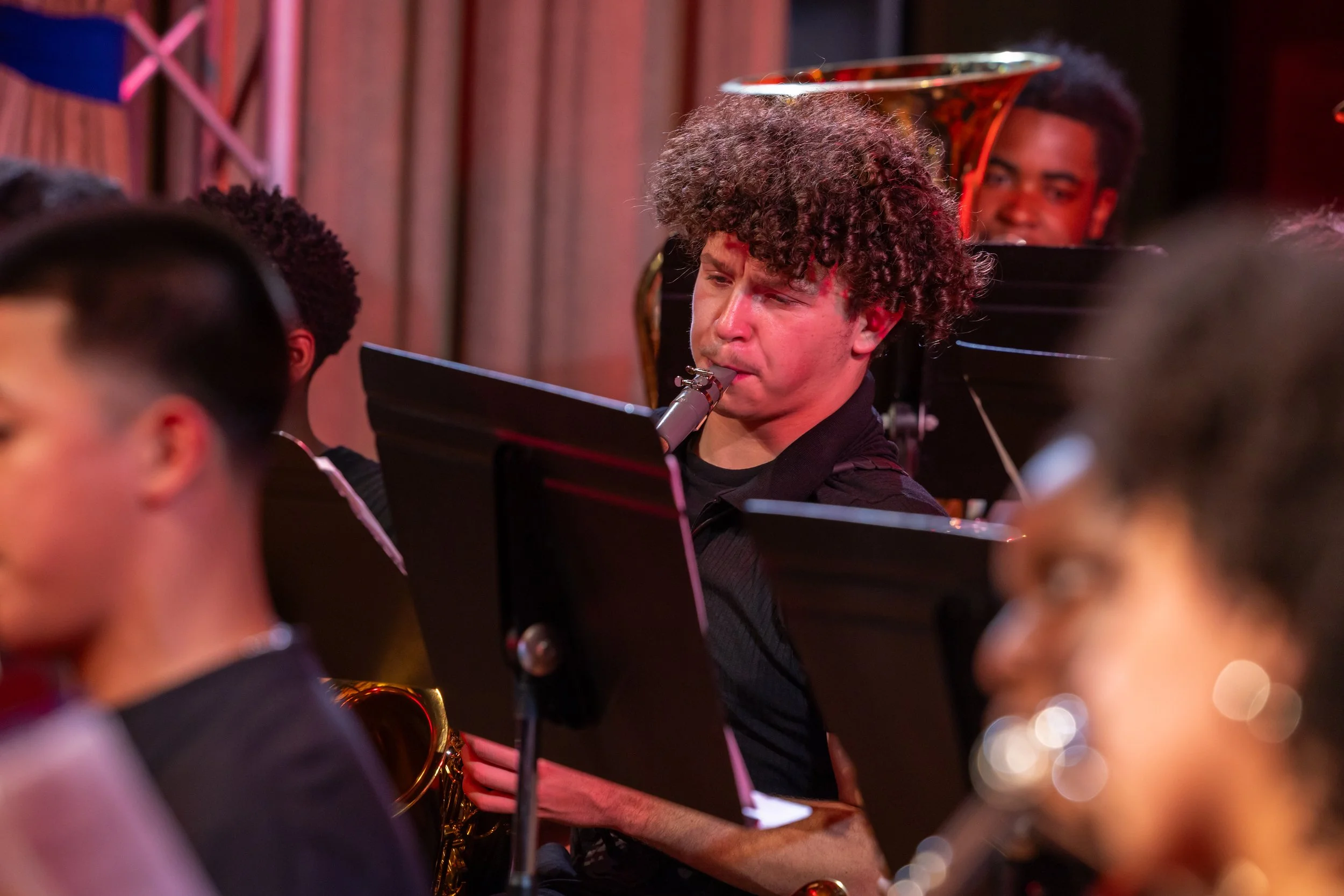 middle school students perform in band concert