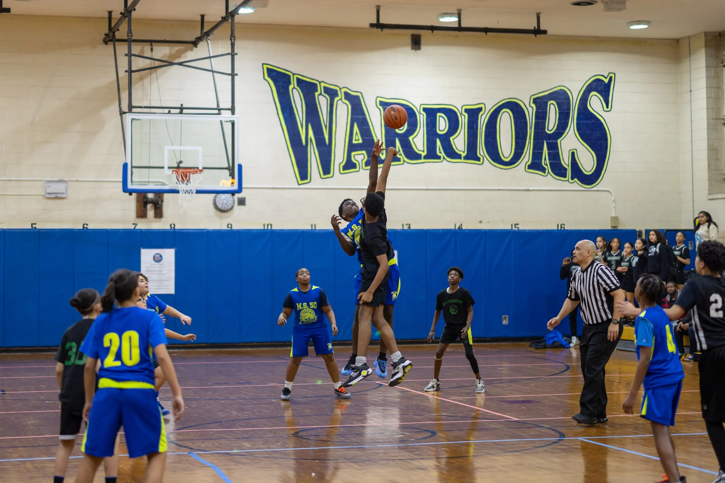Boys JV Basketball players at MS 50