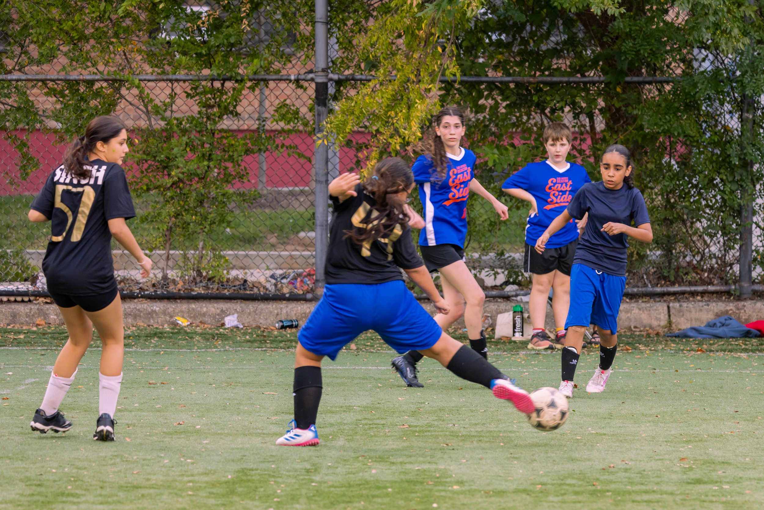 Girls soccer team plays in the fall