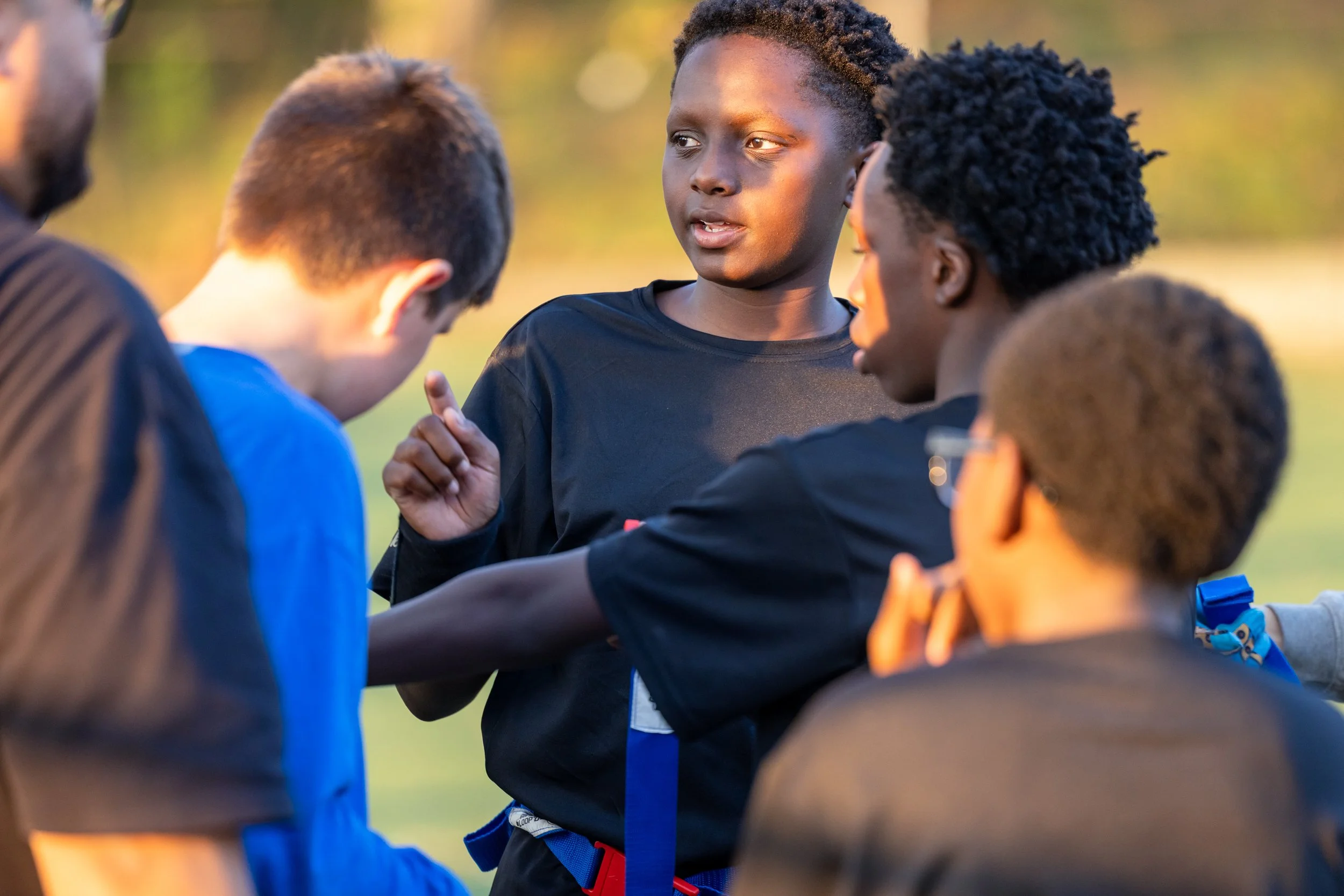 MS 50 flag football team plays