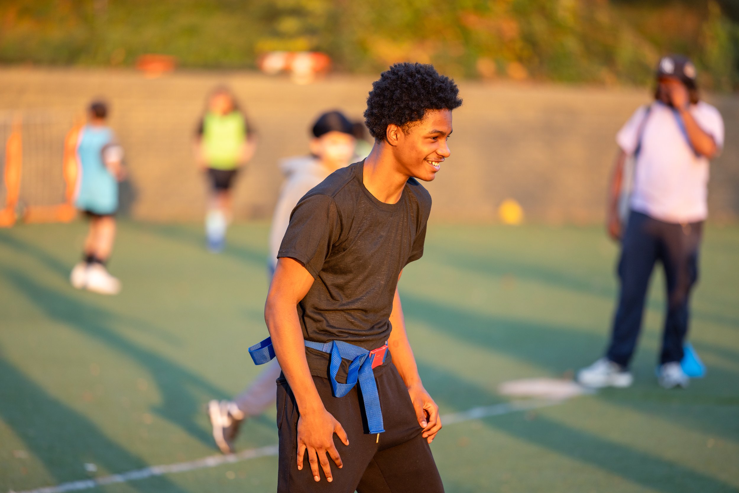 MS 50 flag football team plays