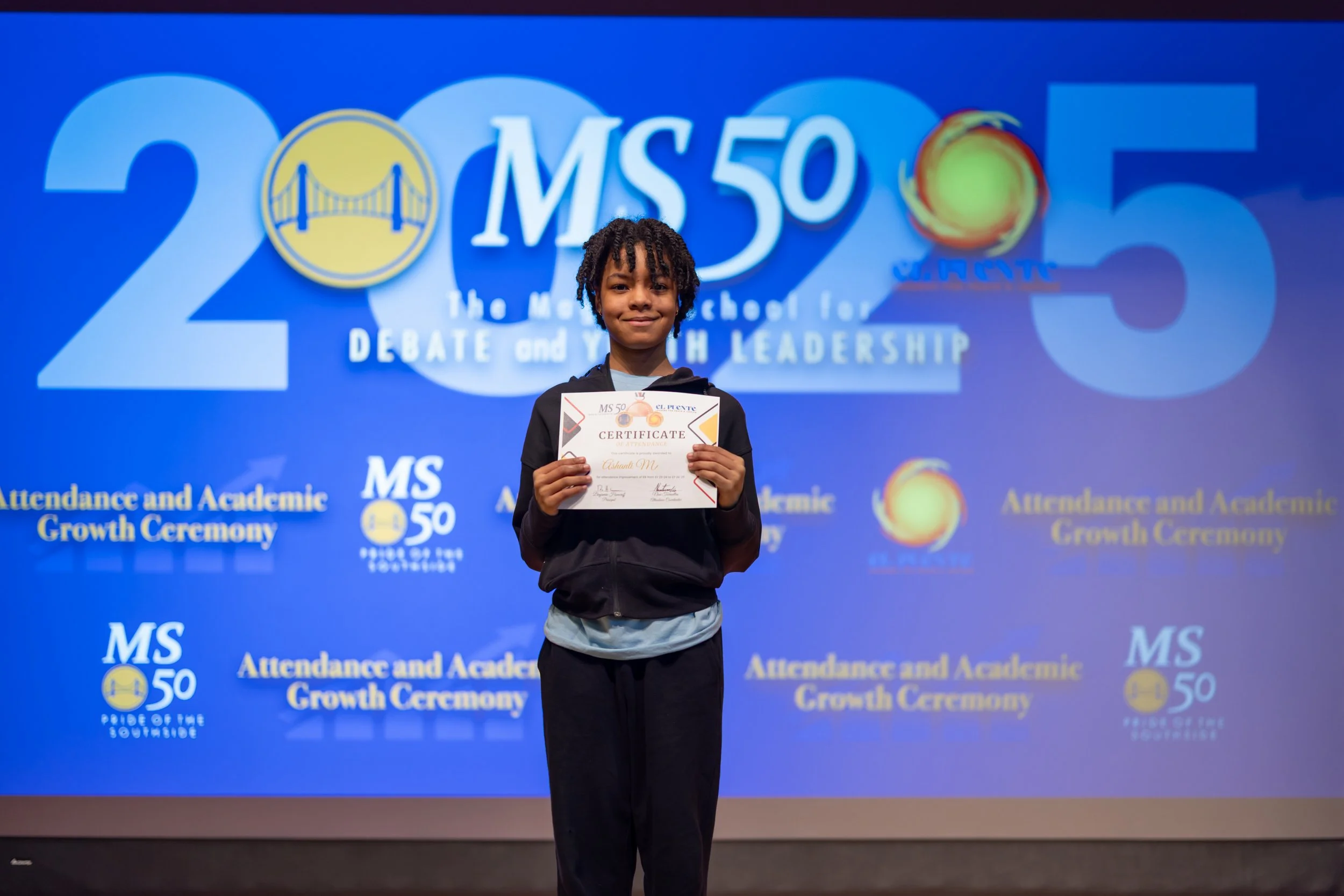 Student honoree posing