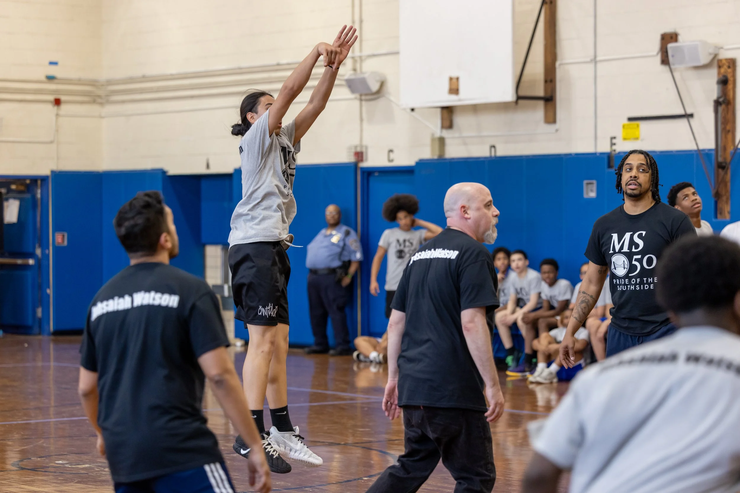 student versus staff basketball game