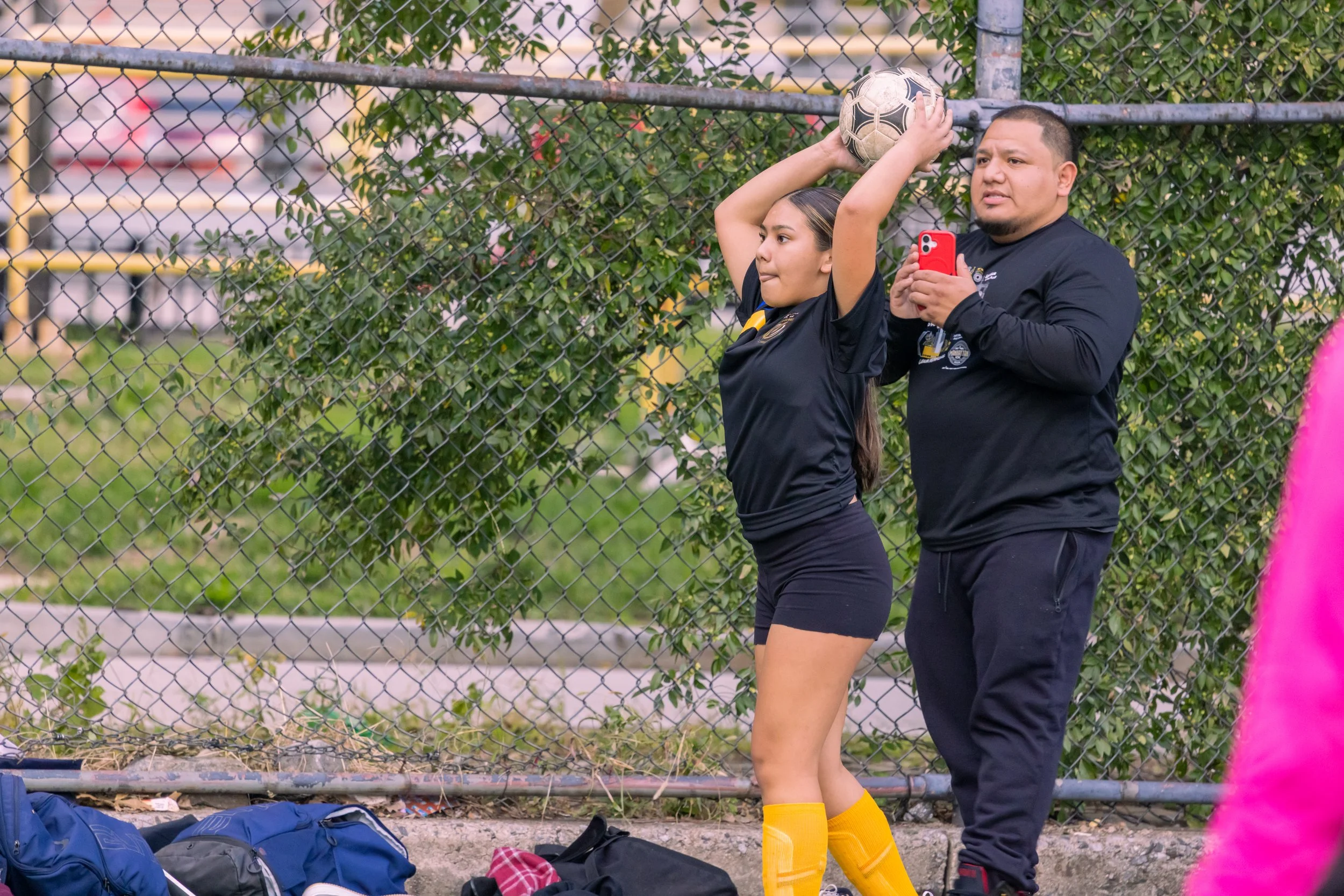 Girls soccer team plays in the fall