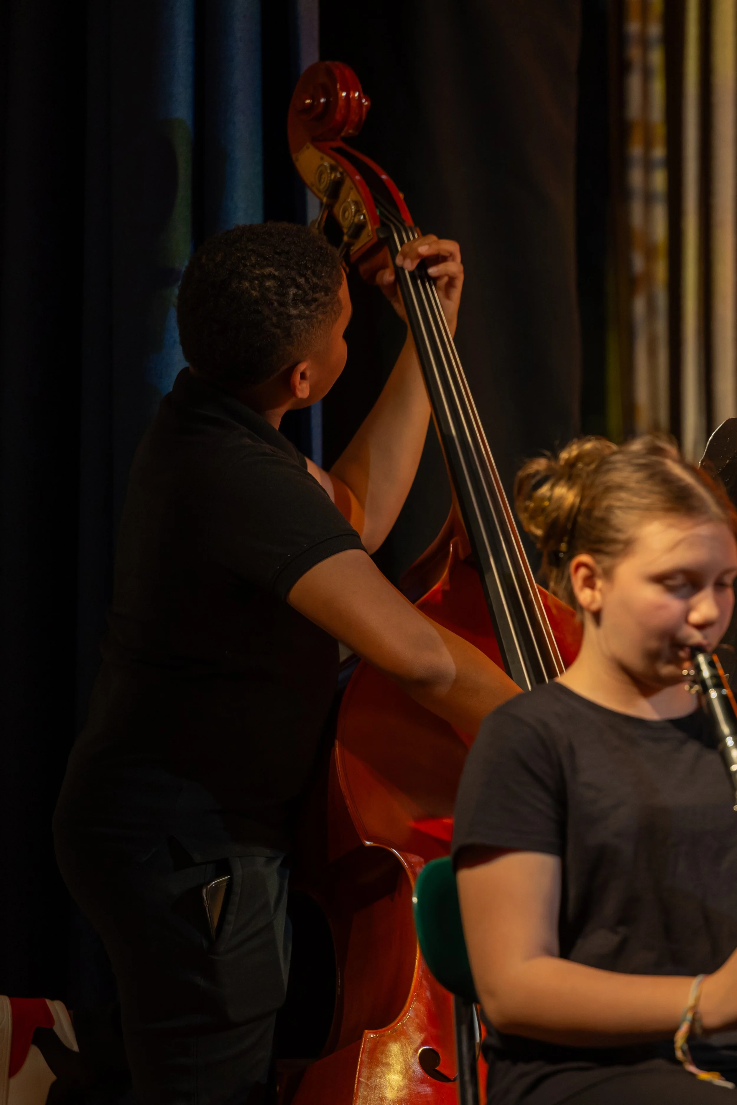 middle school students perform in band concert