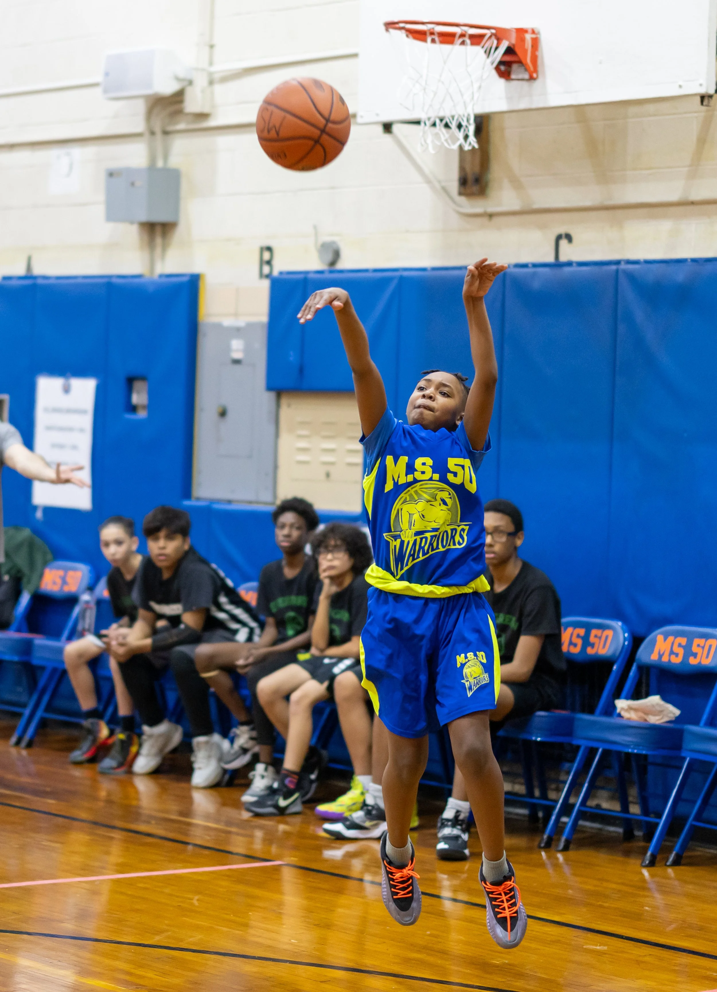 Boys JV Basketball players at MS 50