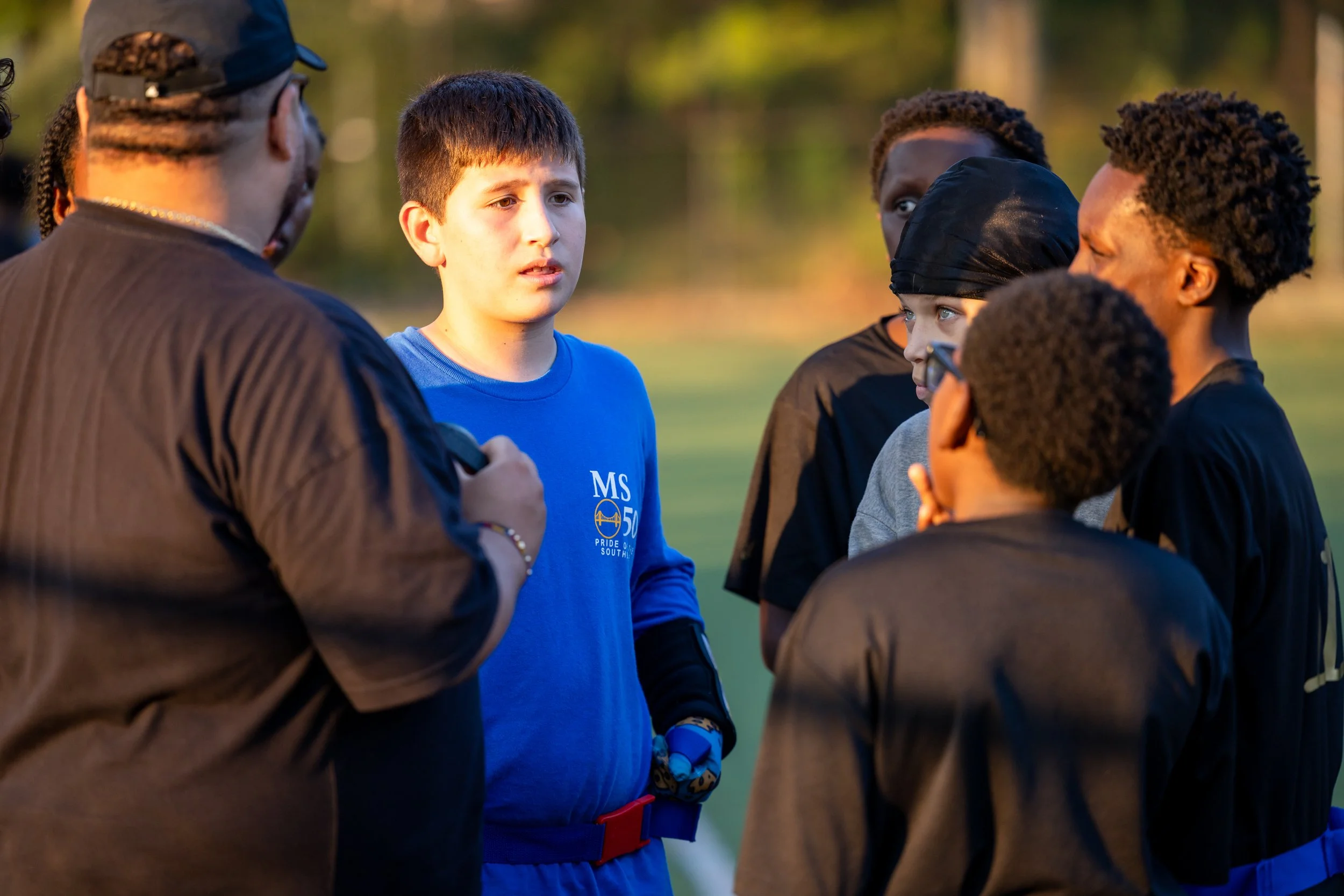 MS 50 flag football team plays