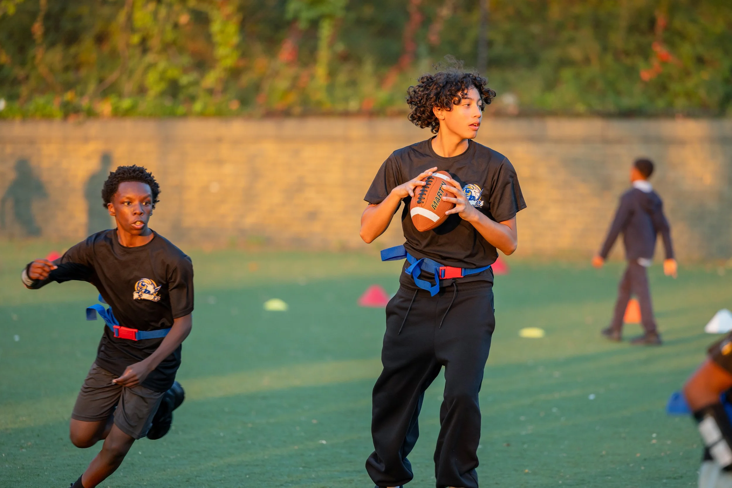 MS 50 flag football team plays