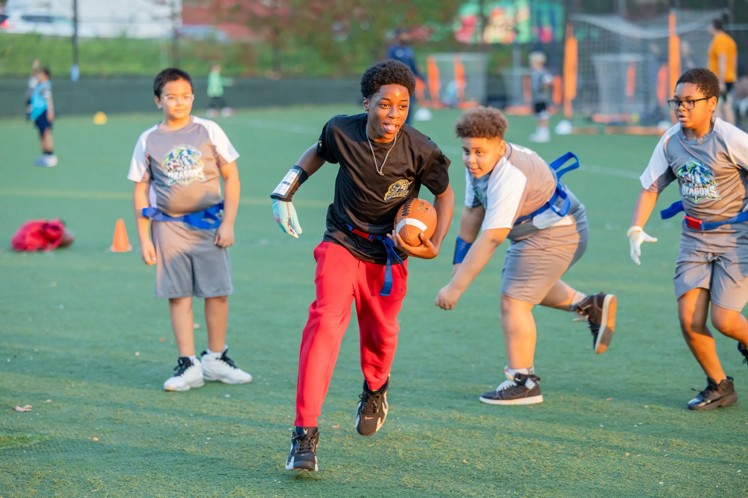 MS 50 flag football team plays