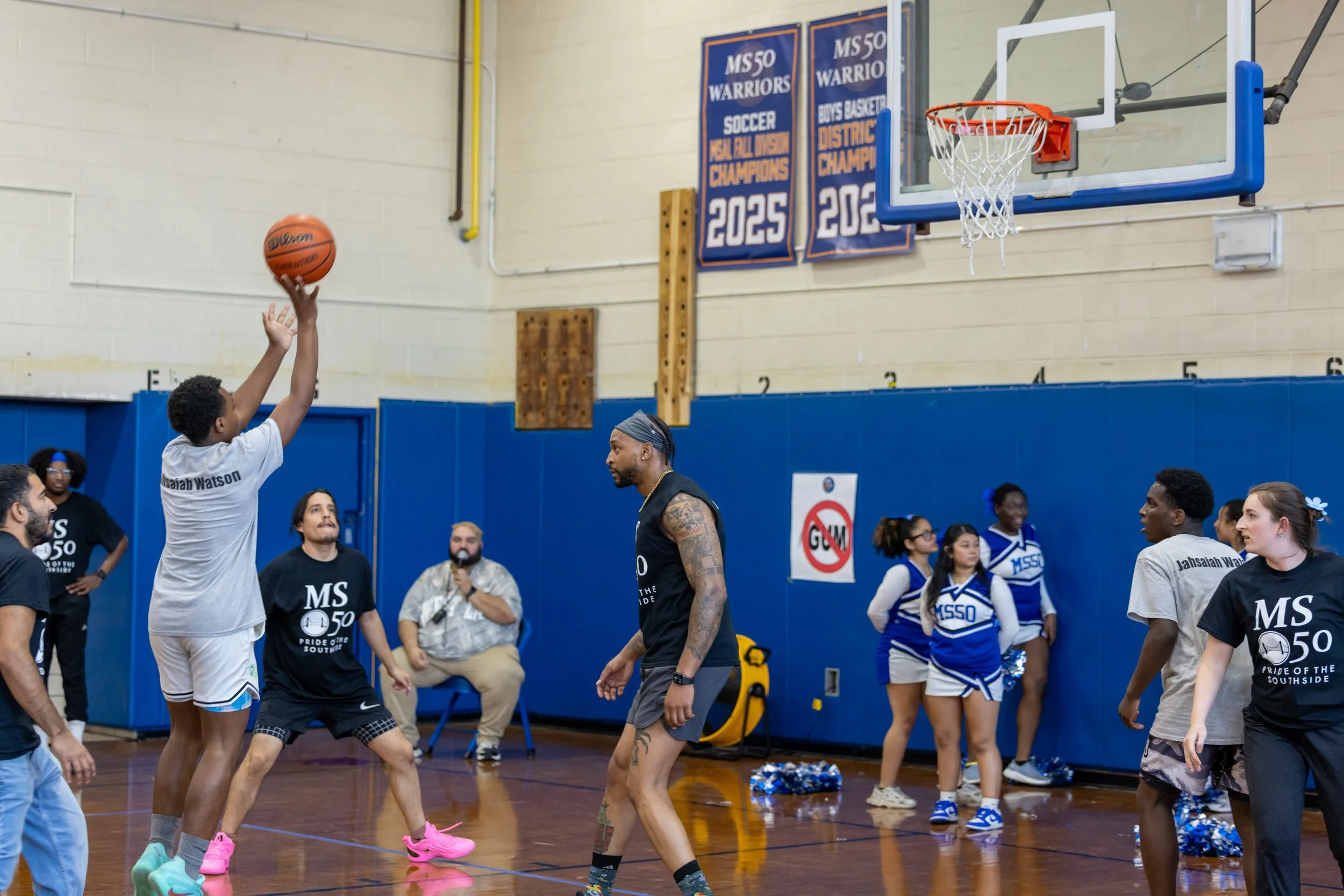 student versus staff basketball game