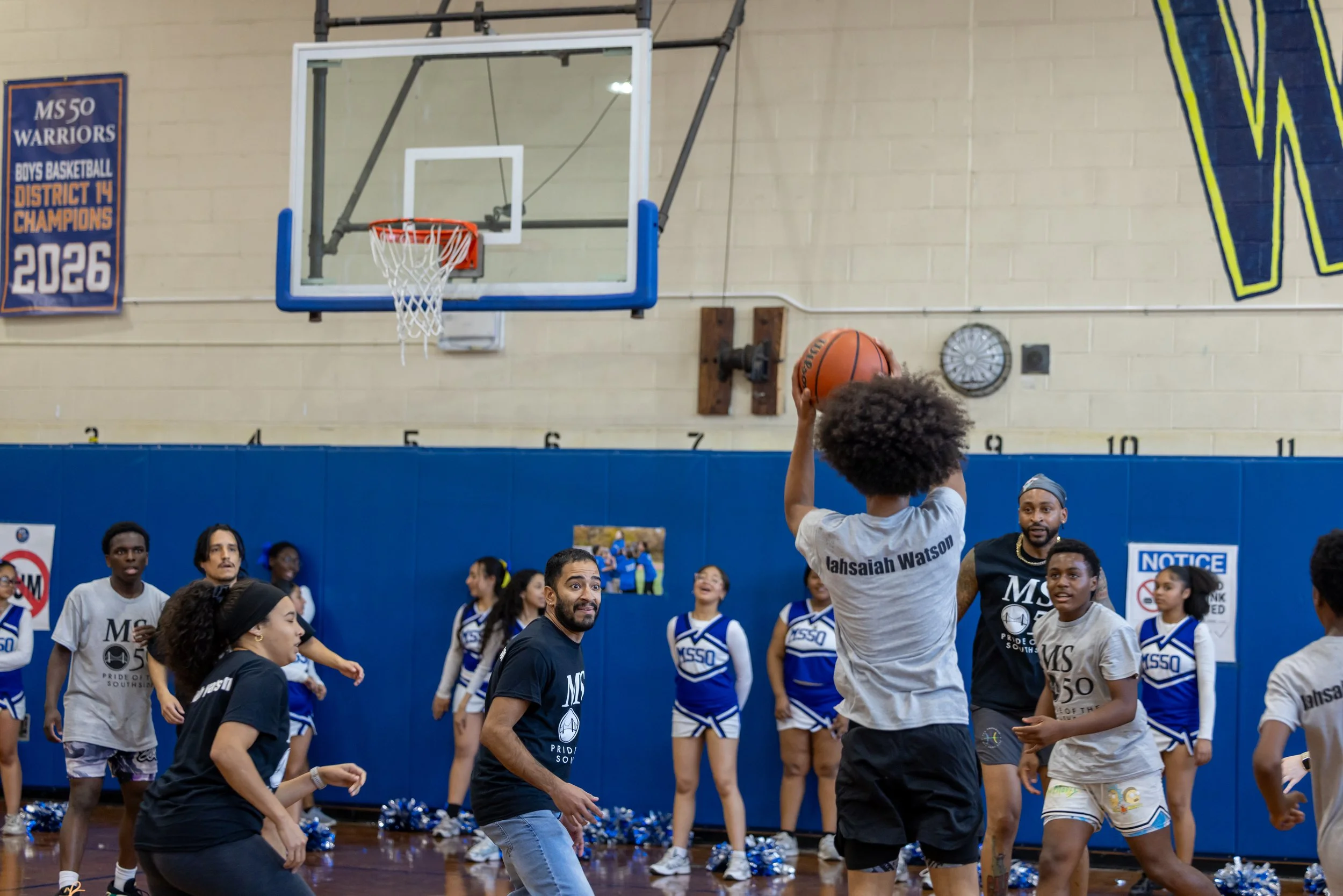 student versus staff basketball game