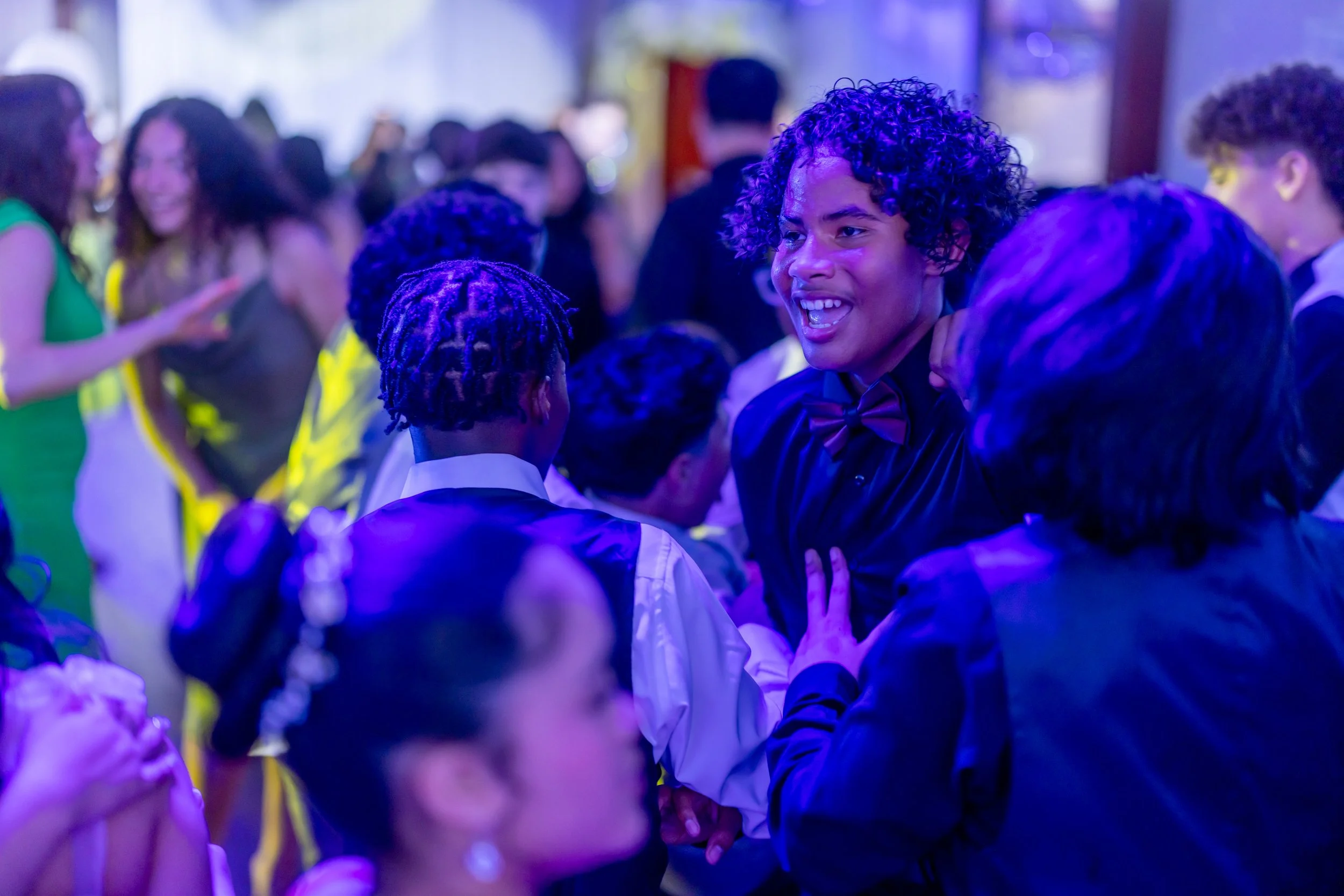 Students dance and celebrate at prom