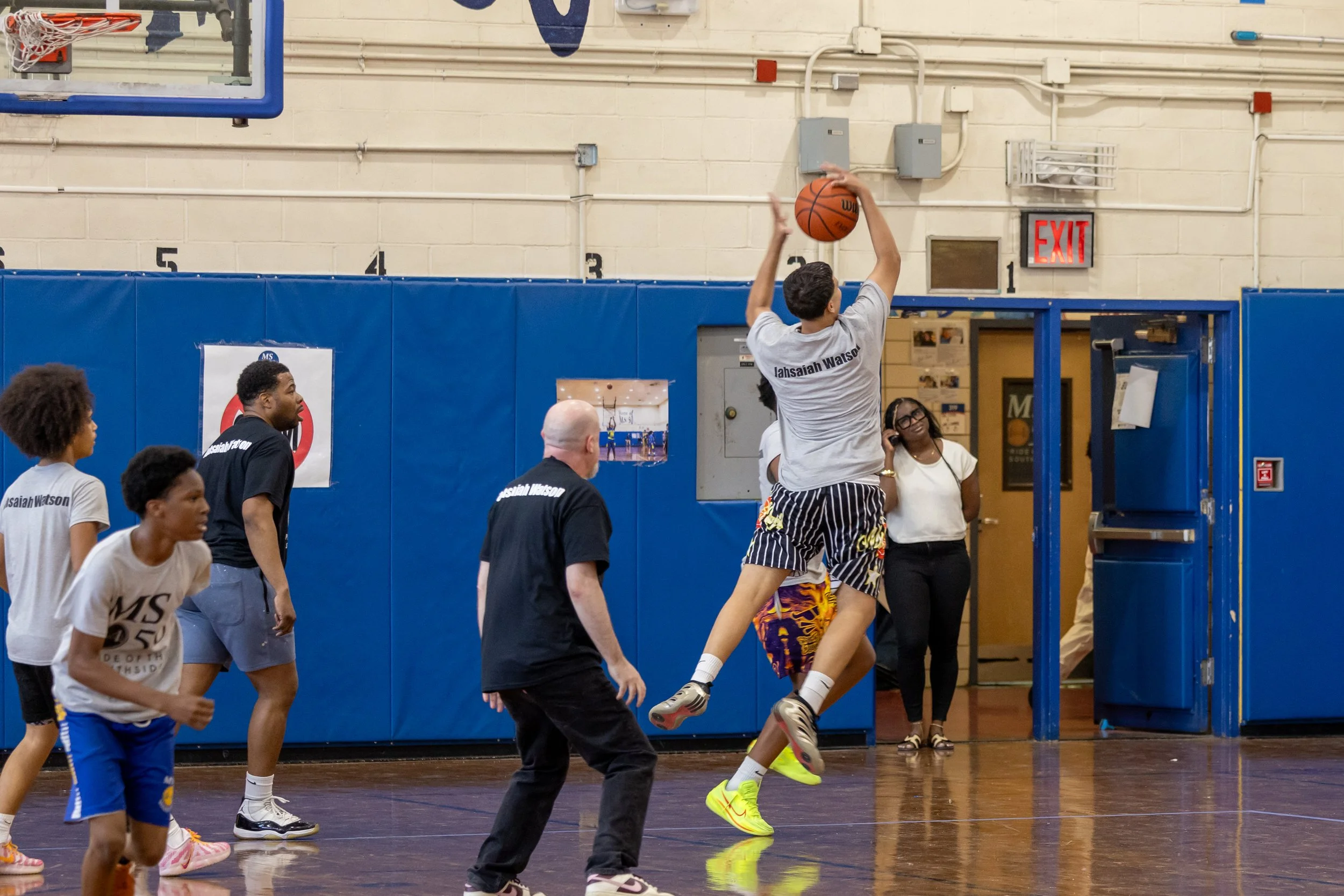 student versus staff basketball game