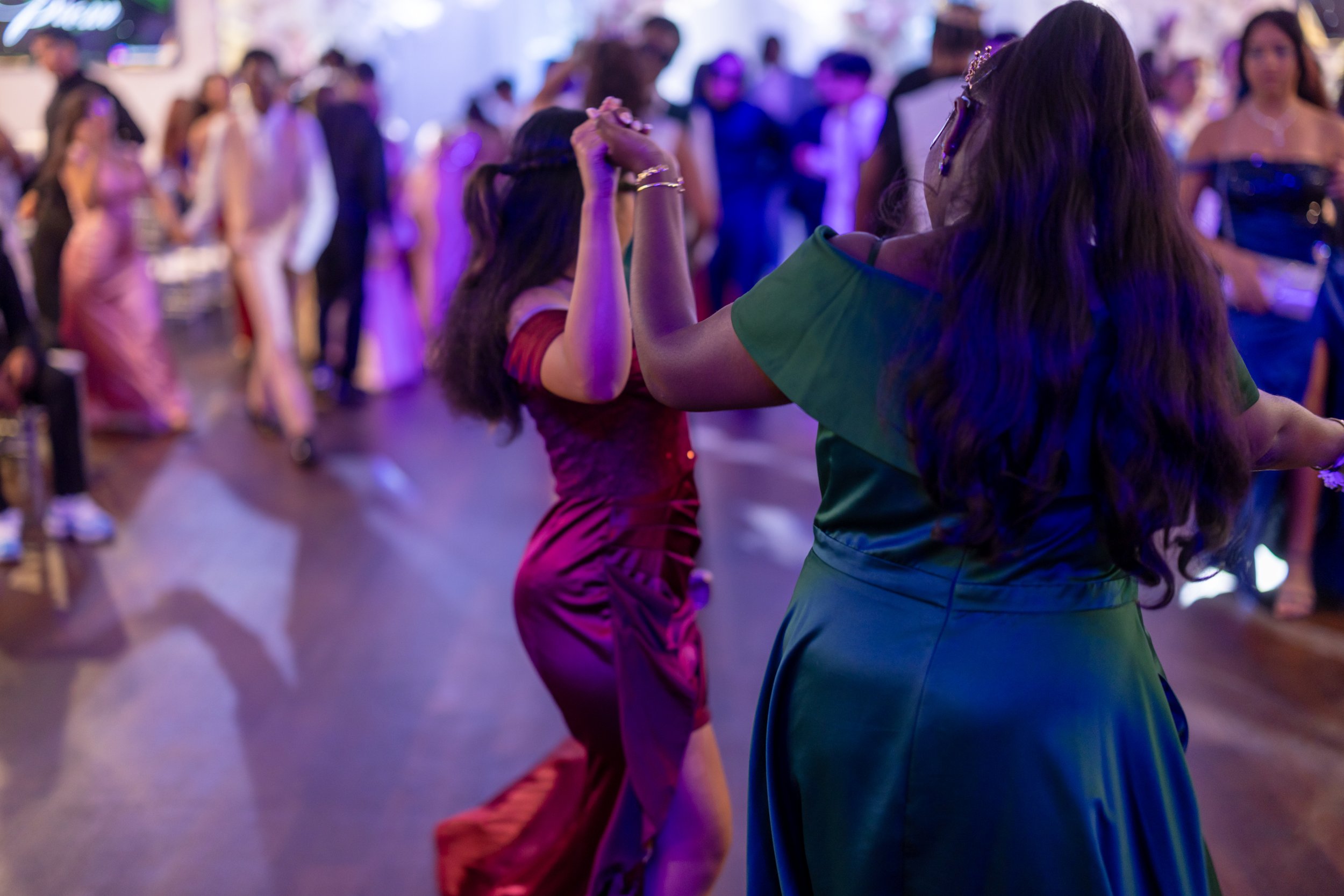 Students dance and celebrate at prom