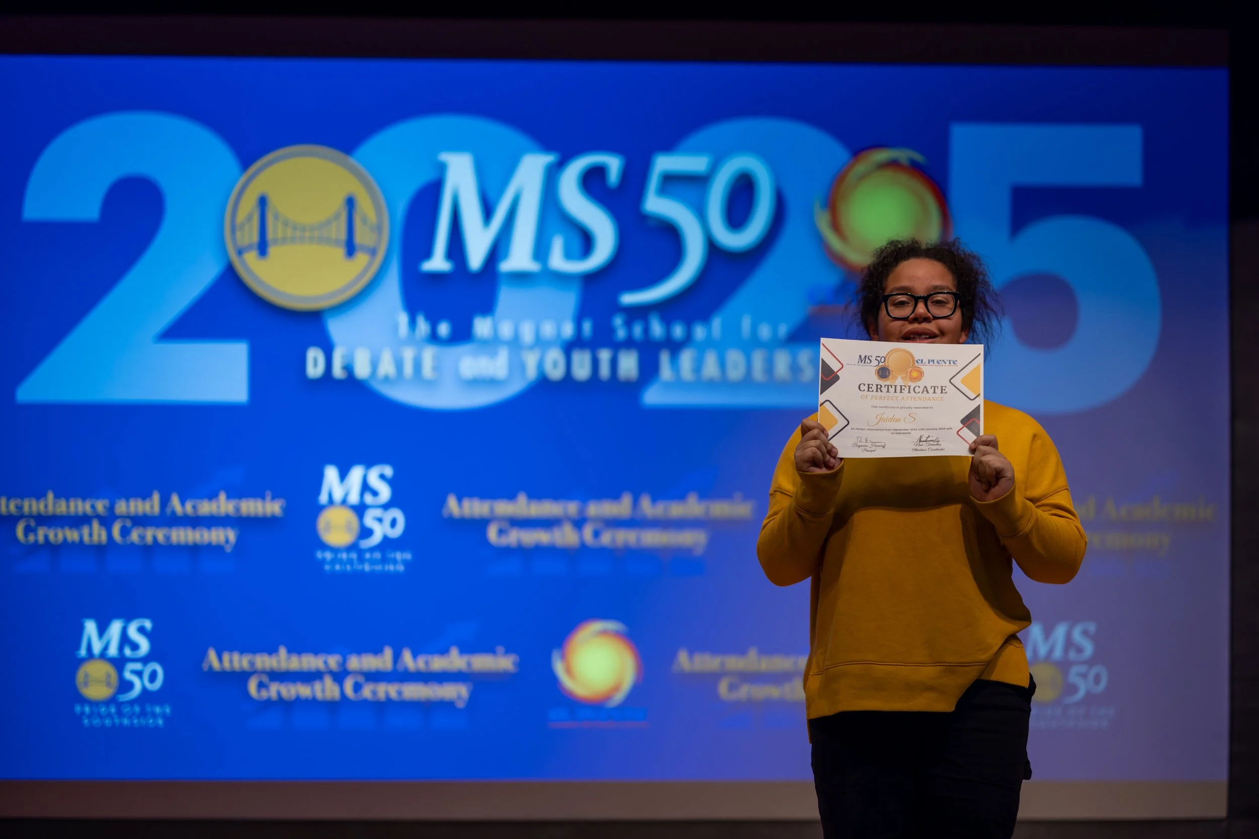 Student honoree posing